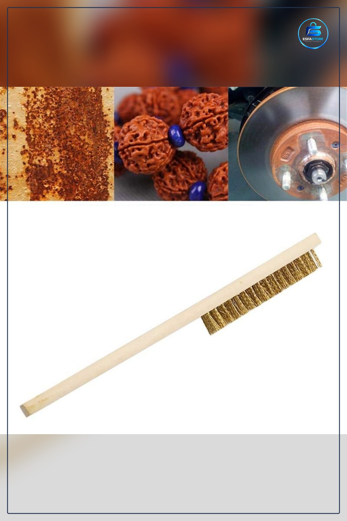Metal Telli Ahşap Saplı Pas Kir Sökme Temizleme Fırçası Dayanıklı Pratik Kullanışlı Hassas Yüzey