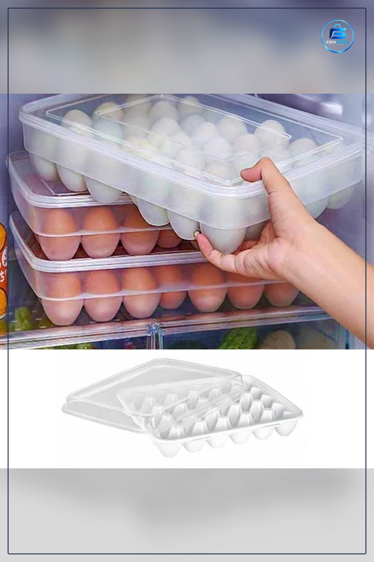 Yumurta Saklama Kabı Kapaklı Şeffaf Plastik Buzdolabı Düzenleyici Mutfak Organizeri Hediyelik
