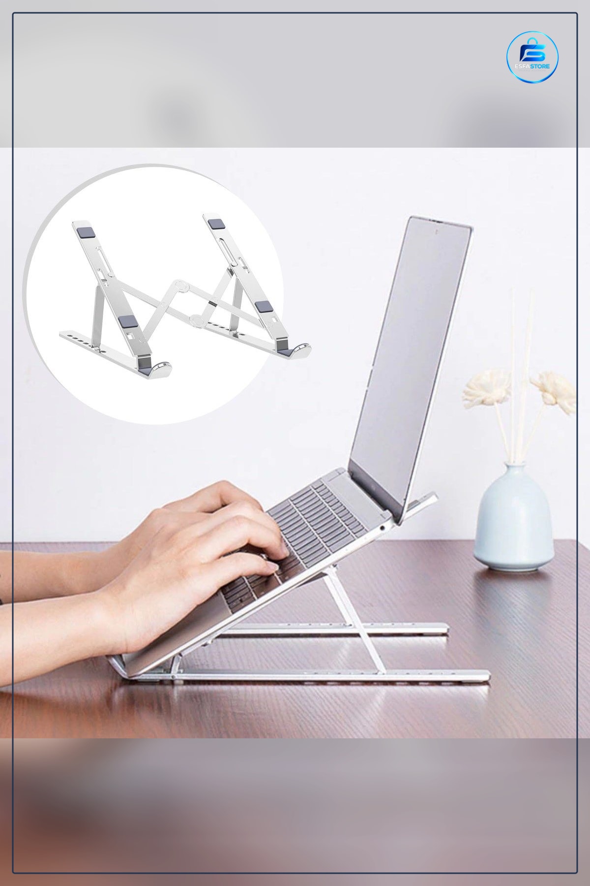 Dizüstü Bilgisayar Standı Katlanabilir Ayarlanabilir Taşınabilir Ergonomik Laptop Yükseltici Kompakt