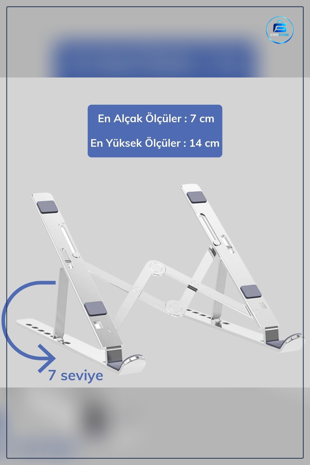Dizüstü Bilgisayar Standı Katlanabilir Ayarlanabilir Taşınabilir Ergonomik Laptop Yükseltici Kompakt