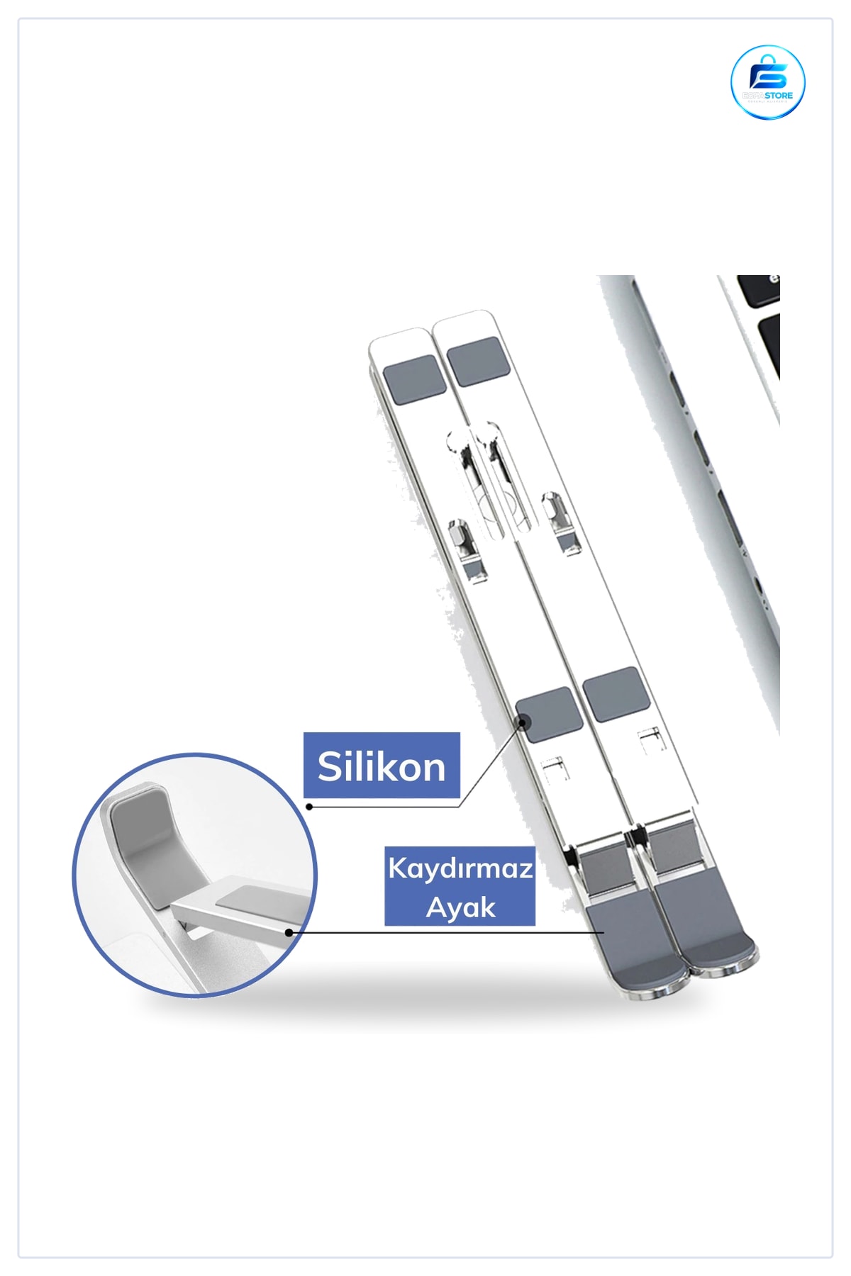 Dizüstü Bilgisayar Standı Katlanabilir Ayarlanabilir Taşınabilir Ergonomik Laptop Yükseltici Kompakt