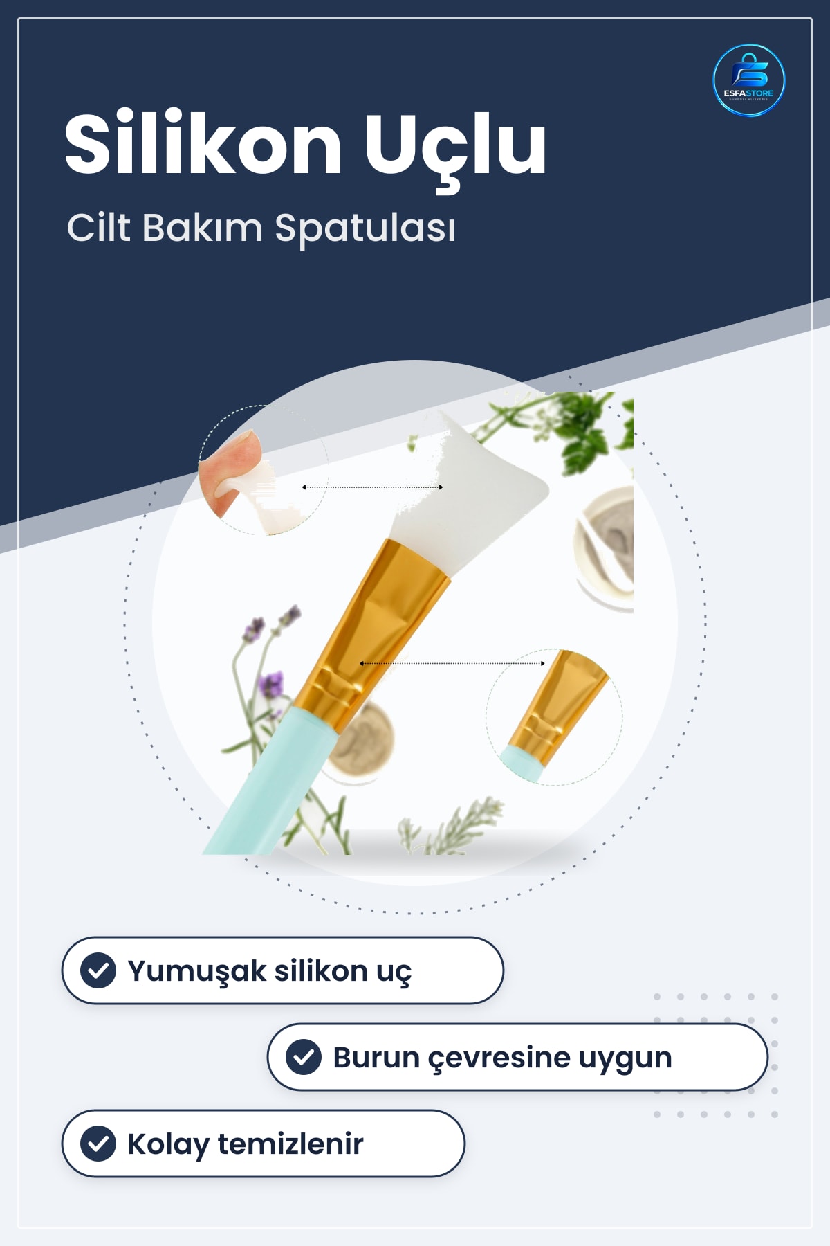 Yüz Maskesi Spatulası Silikon Cilt Bakımı Uygulayıcı Esnek Hijyenik Kolay Temizlenen Pratik
