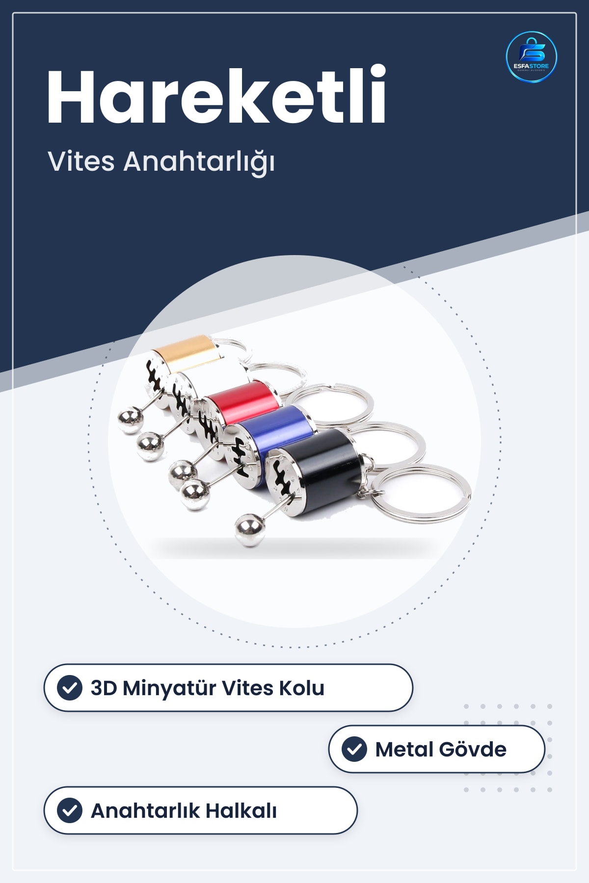 Hareketli Araba Vites Topuzu Anahtarlık Manuel Şanzıman Dişli Shifter Metal Oto Hediyelik