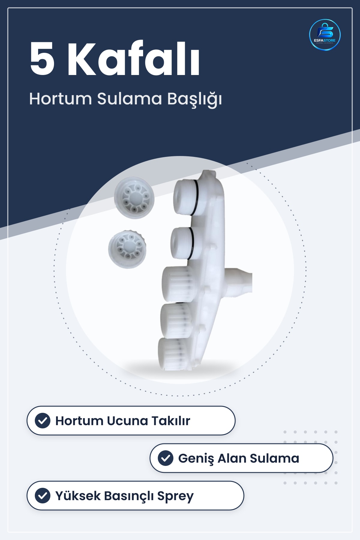 Peyzaj Bahçe Tarla Çim Sulama Başlığı Yüksek Basınçlı Su Püskürtücü Hortum Aparatı Geniş Alan