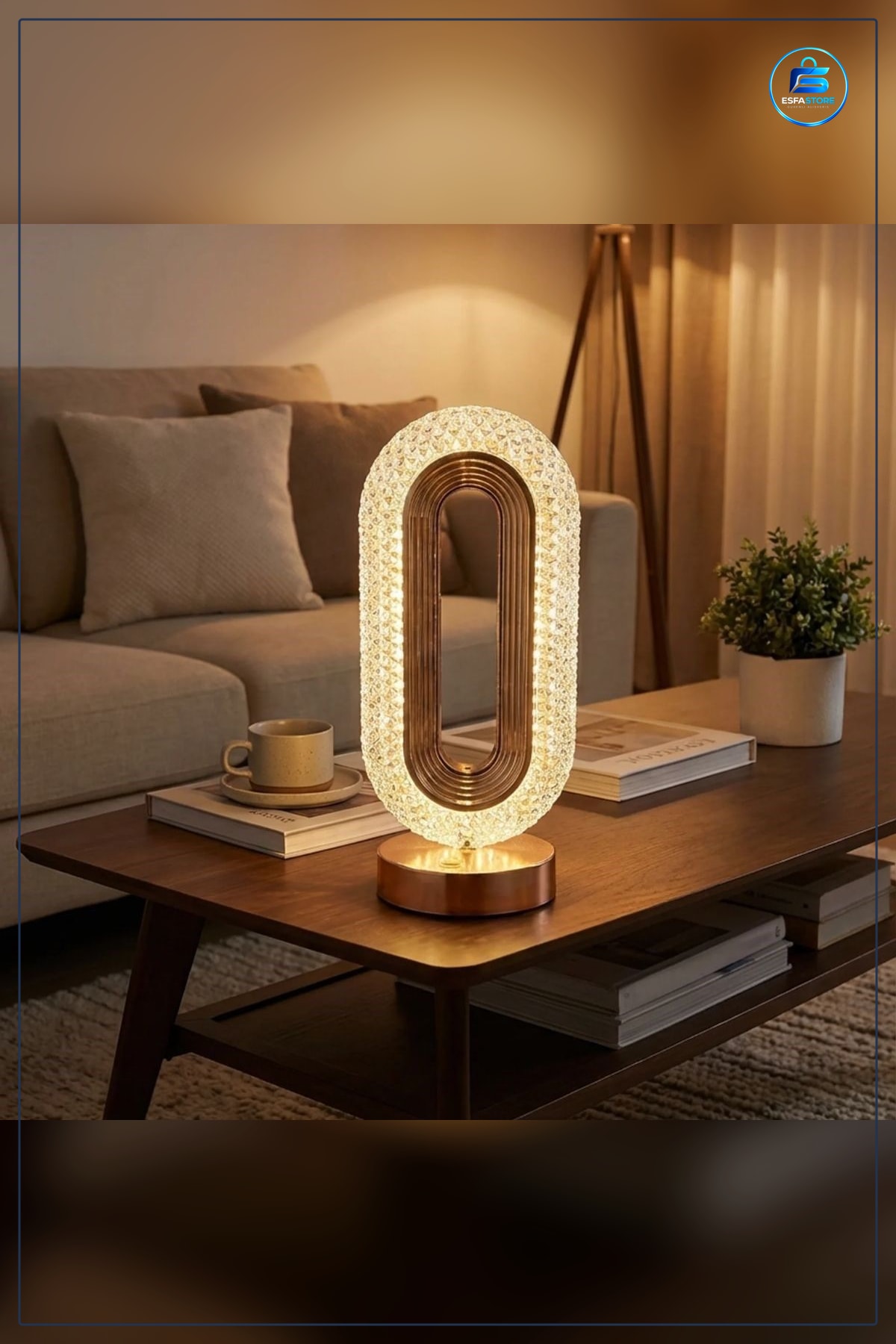 Oval Kristal LED Masa Lambası Dokunmatik Kontrollü Şarjlı Dekoratif Gece Hediyelik Ev Dekoru