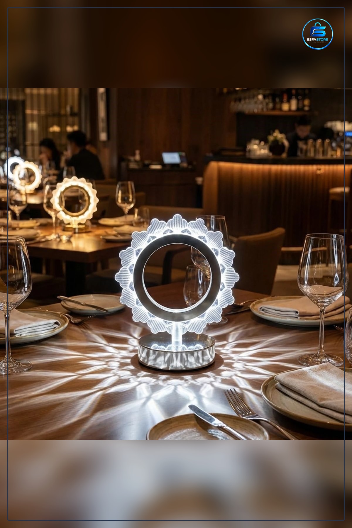 Güneş Şeklinde Kristal LED Masa Lambası Dokunmatik Şarjlı Dekoratif Gece Işığı Hediyelik