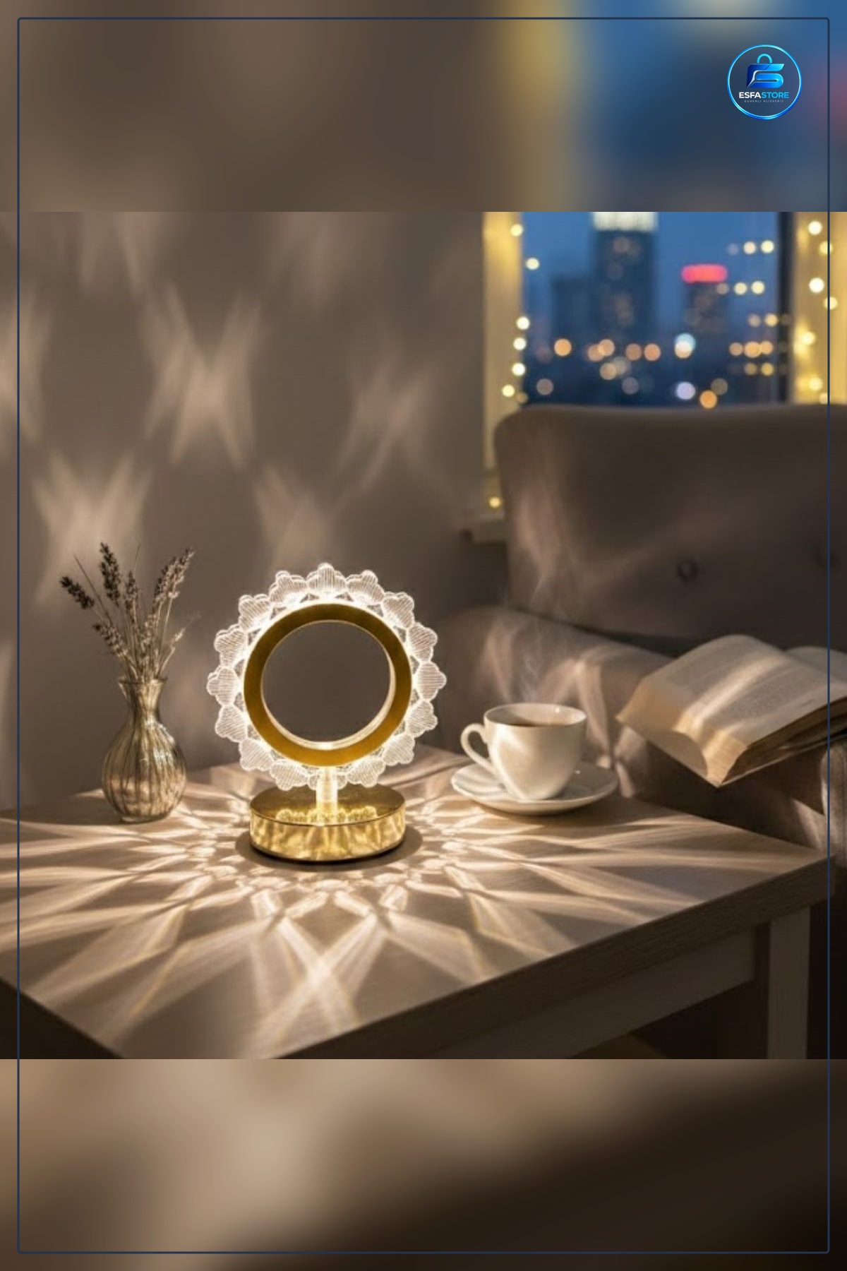 Güneş Şeklinde Kristal LED Masa Lambası Dokunmatik Şarjlı Dekoratif Gece Işığı Hediyelik