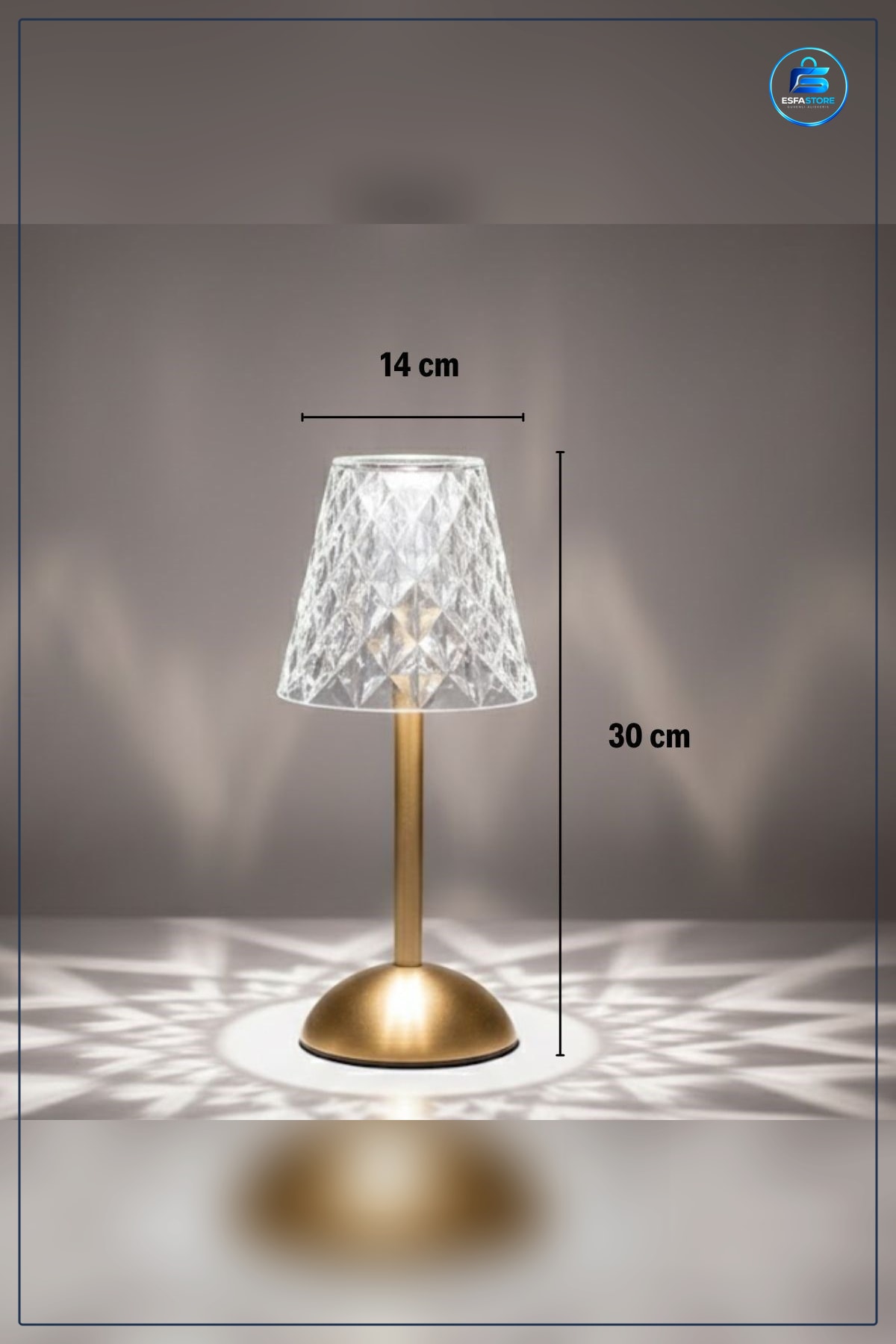 Masa Lambası Kristal Baklava Model Dokunmatik LED Şarjlı Dekoratif Gece Işığı Modern Hediyelik