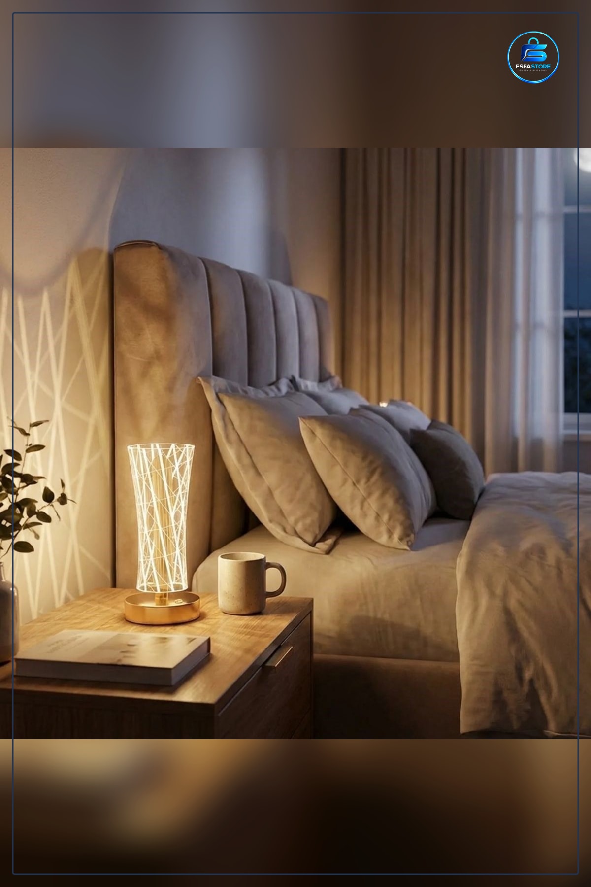 Silindirik Kristal Çizgi Model Dokunmatik Şarjlı LED Masa Lambaı Modern Dekoratif Gece Aydınlatması