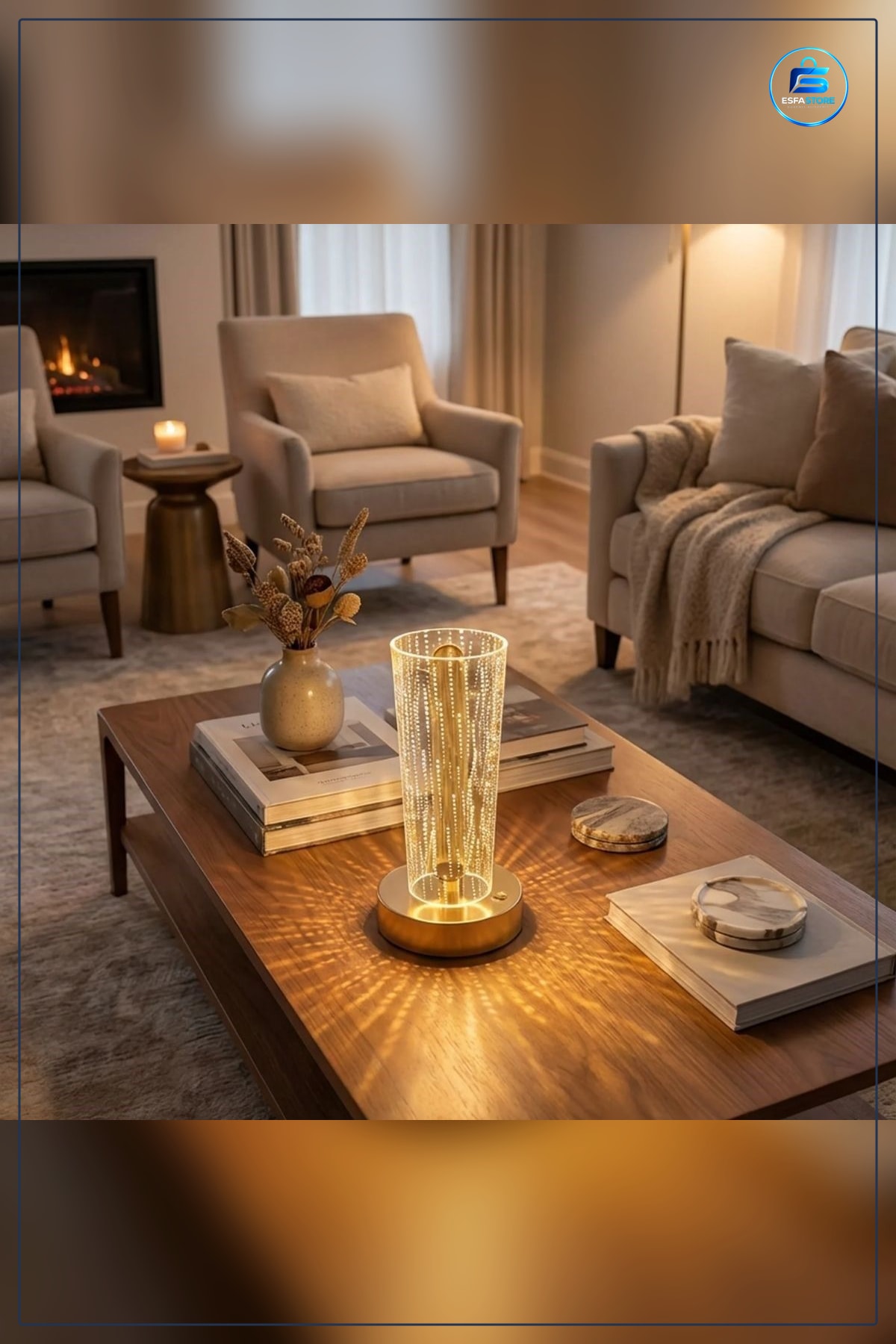 Masa Lambası Silindirik Kristal Nokta Desenli Dokunmatik LED Şarjlı Dekoratif Gece Işığı Modern