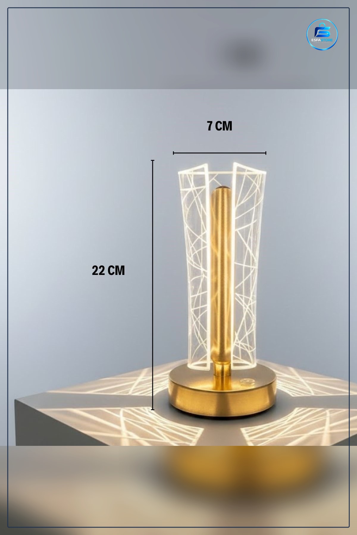 Kristal Masa Lambası Geometrik Çizgili Dokunmatik Şarjlı LED Gece Işığı Dekoratif Pratik Hediyelik