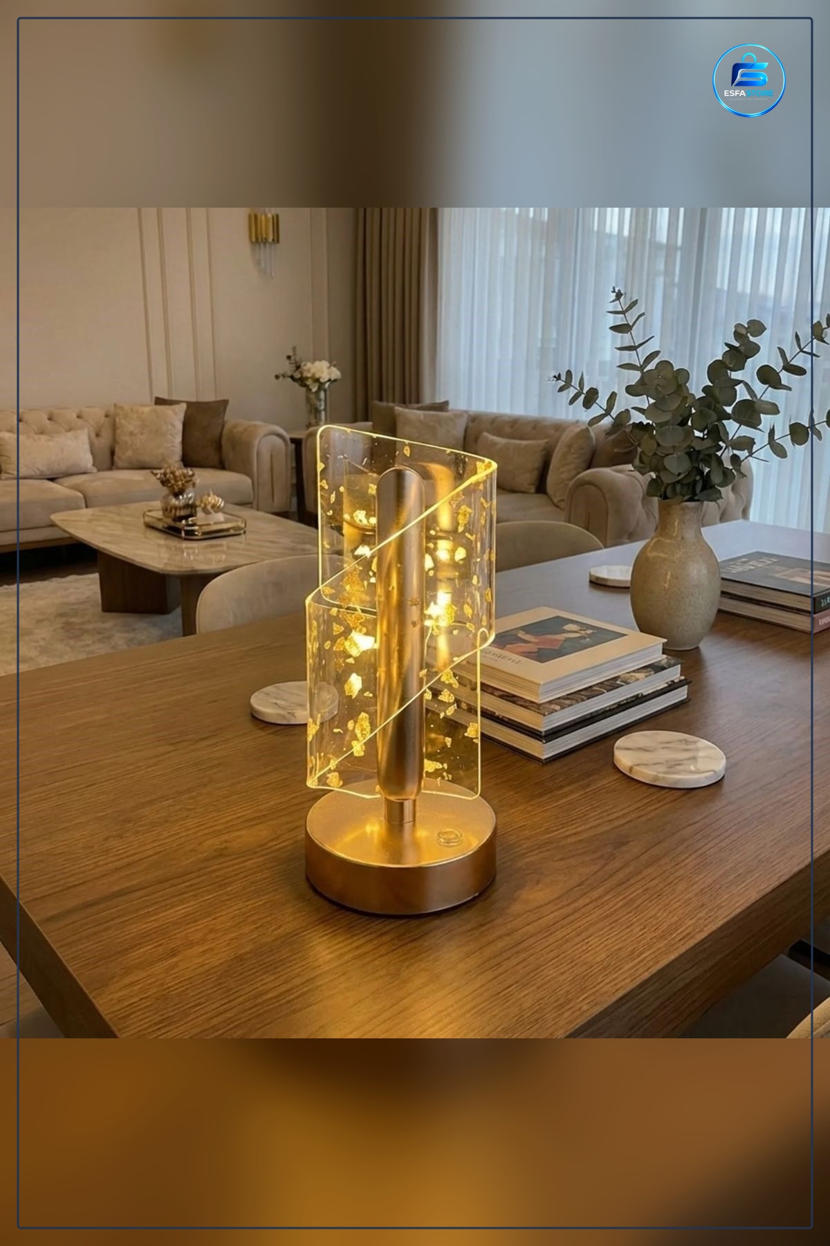 Masa Lambası Çapraz Kavisli Işıltılı Kristal Model Dokunmatik LED Şarjlı Dekoratif Hediyelik