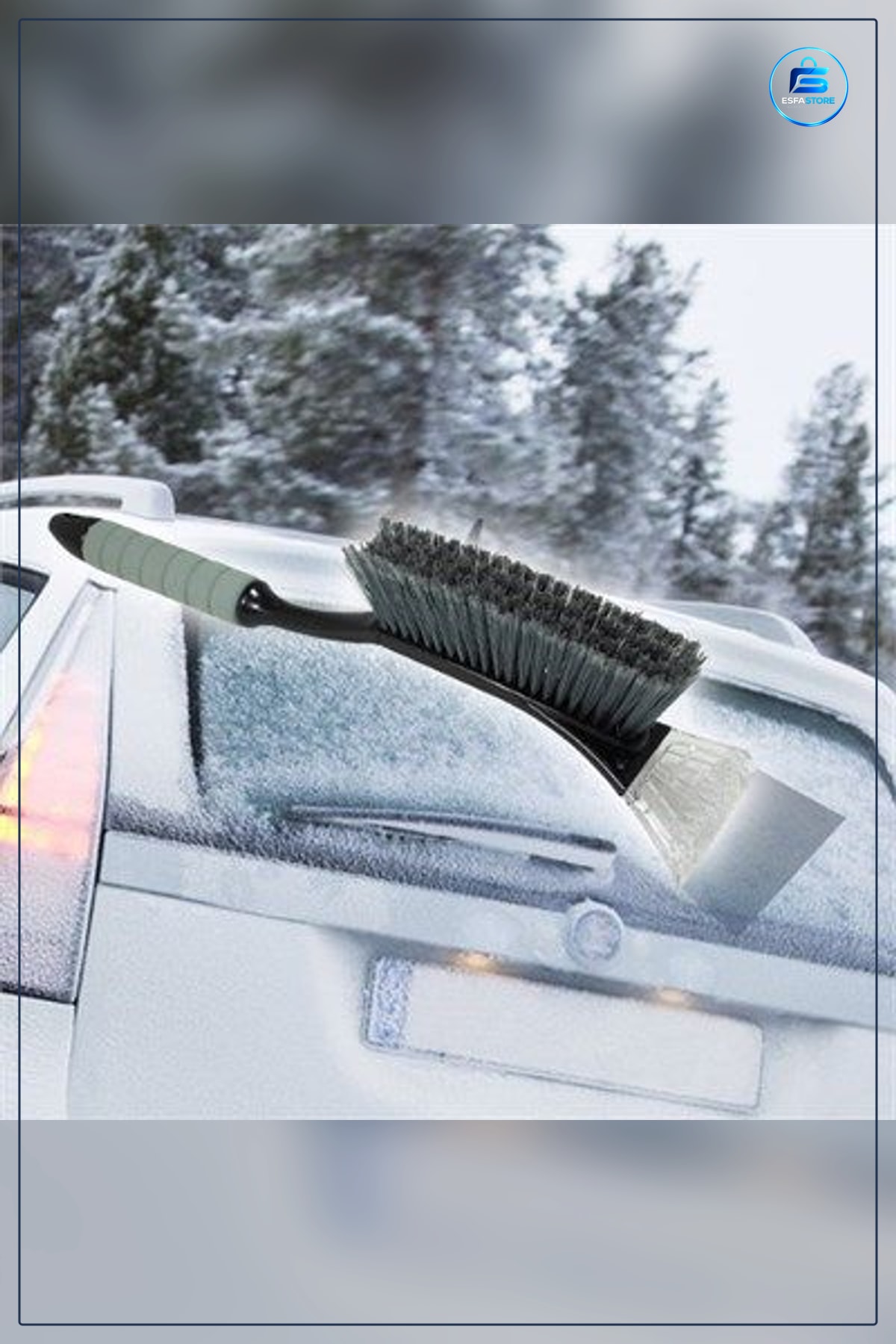 Araç Camı Kar Süpürgesi Buz Kazıyıcı Fırça 53 cm Kauçuk Saplı Kış Oto Temizleme Aparatı