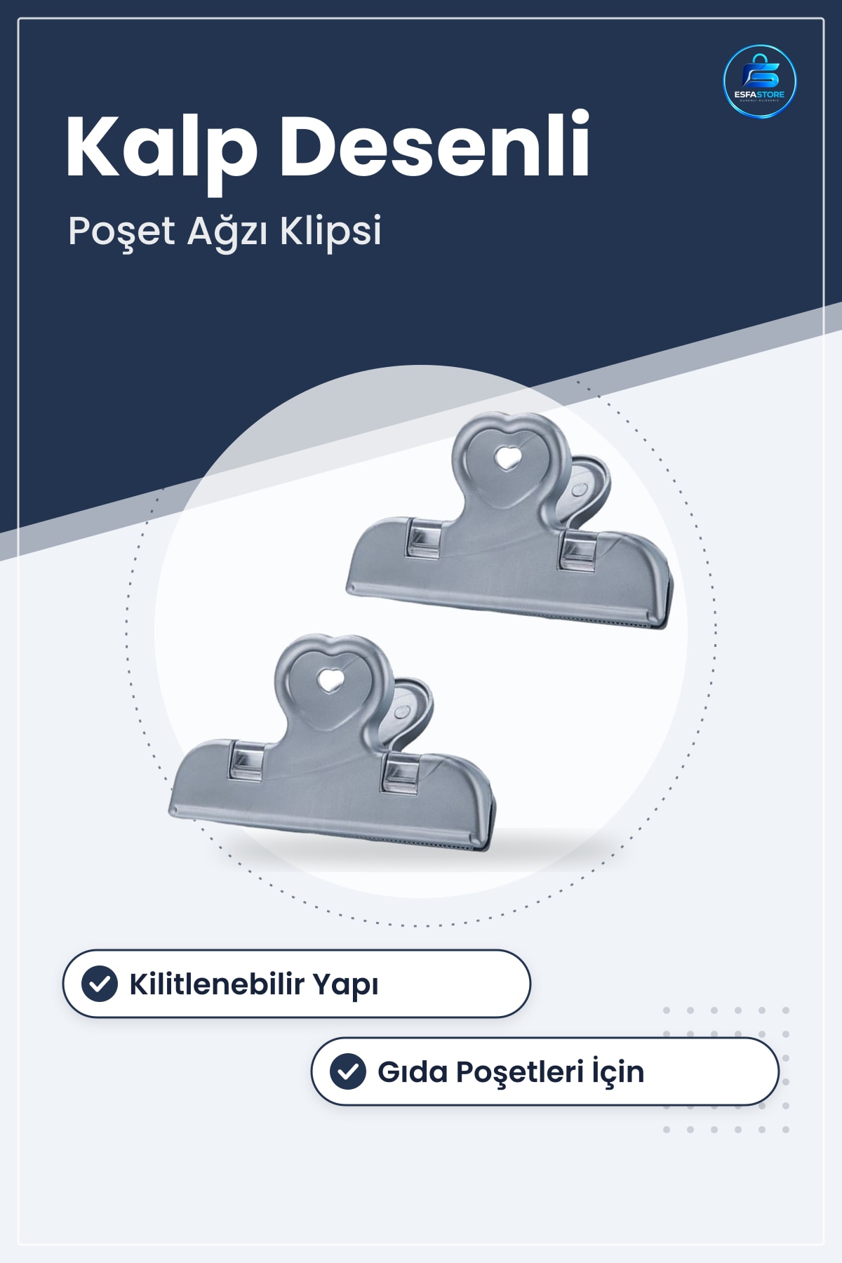 Torba Poşet Ağız Kapatma Klipsi Kilitli Kalp Desenli Pratik Gıda Saklama Mandalı Mutfak Düzenleyici