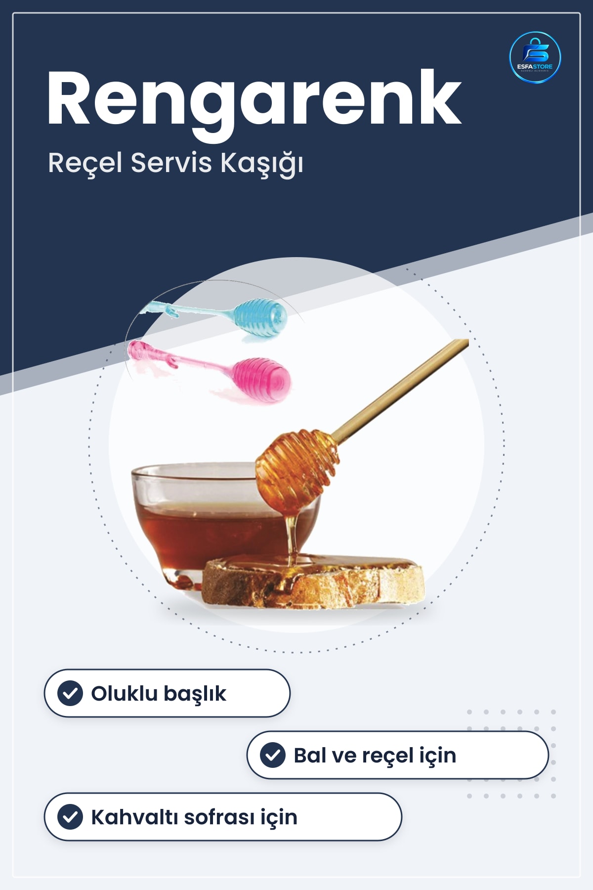 Plastik Bal Doldurma Reçel Servis Kaşığı Mutfak Rengarenk Şirin Pratik 16cm x 3,2cm