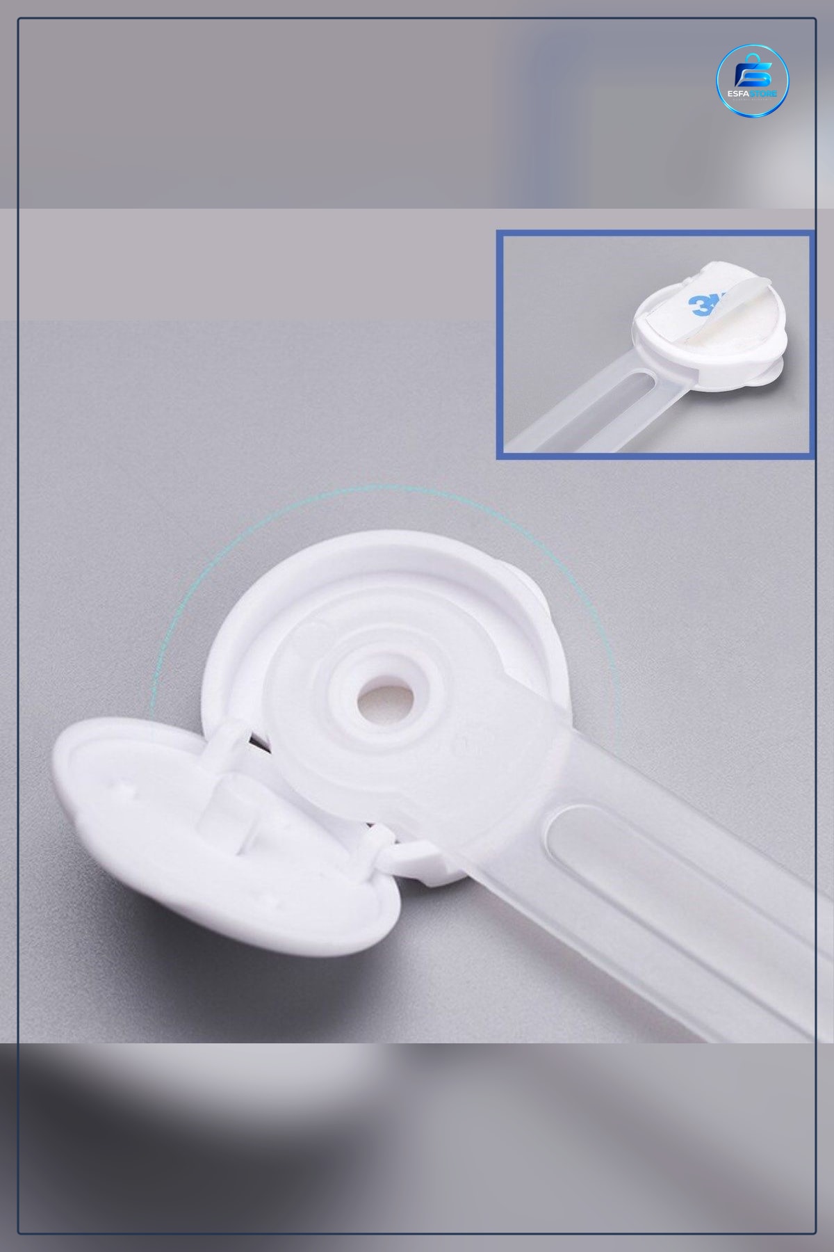 Bebek Çocuk Güvenlik Dolap Çekmece Emniyet Kilidi 7 cm x 14,5 Plastik Mavi Beyaz Kapı Koruma