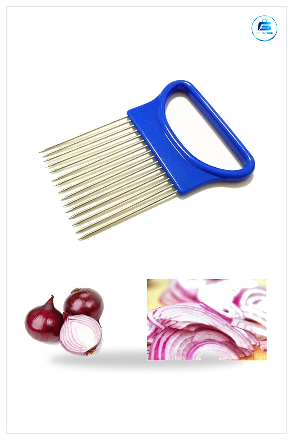 Sebze Kesme Dilimleme Aleti Aparatı Soğan Eşit Şekilde Pratik Kolay Kullanım 10,6cm x 7,9cm 1cm