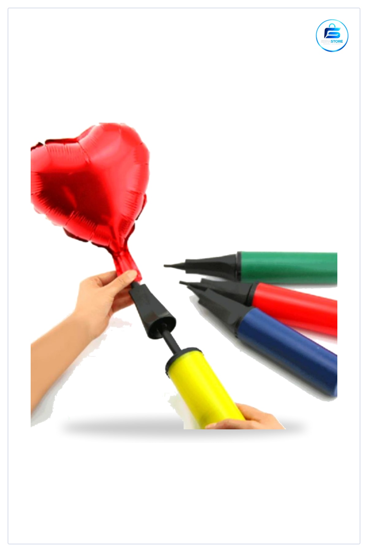 Tek Taraflı Hızlı Balon Şişirme Pompası El Tipi 29 cm x 5 Top Şişirici Aparat Parti Dekorasyon