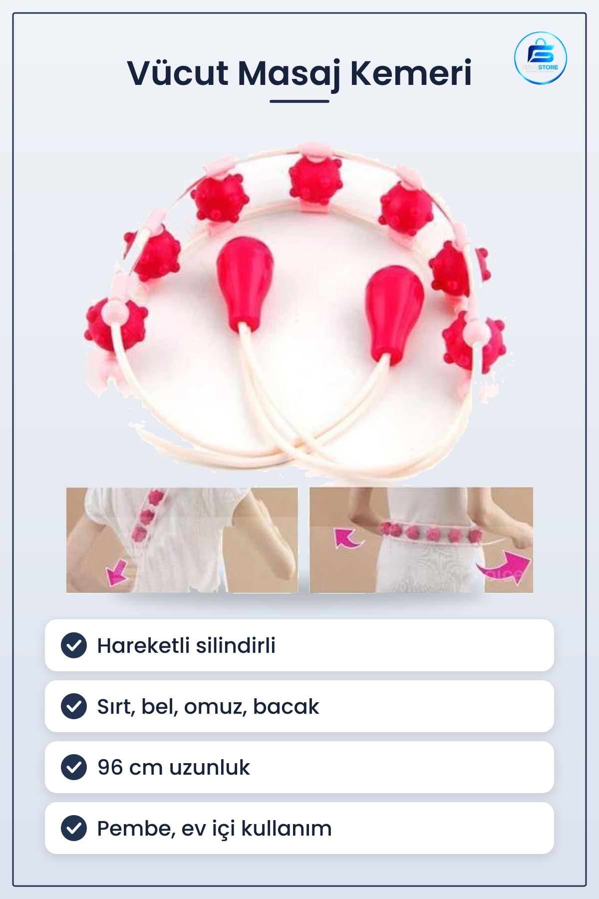 Vücut Masaj Kemeri Karın Kalça Sıkılaştırıcı Sırt Bel Omuz Bacak Kas Gevşetici Pratik