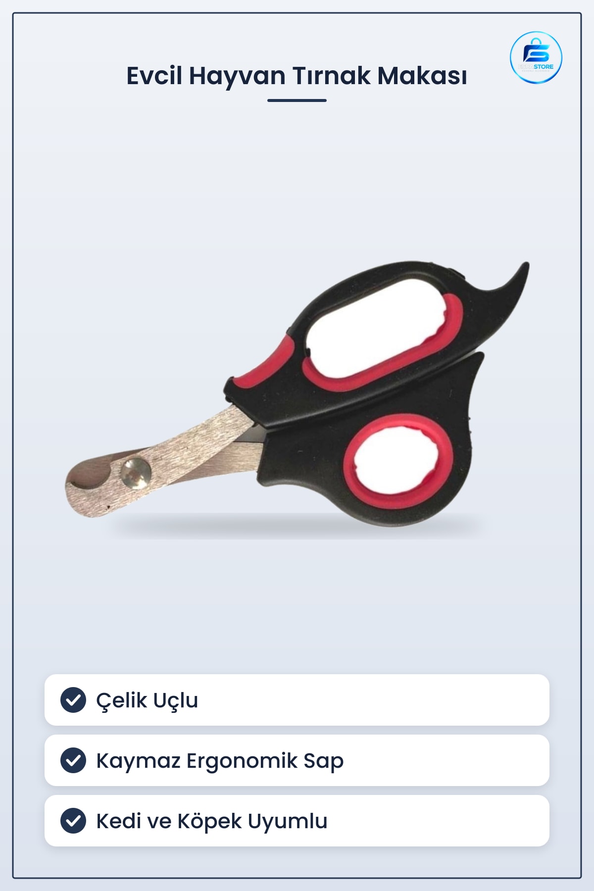 Evcil Hayvan Tırnak Makası Büyük Irk Köpek Kedi Çelik Uçlu Kaymaz Sap Pati Bakım Aleti Ergonomik