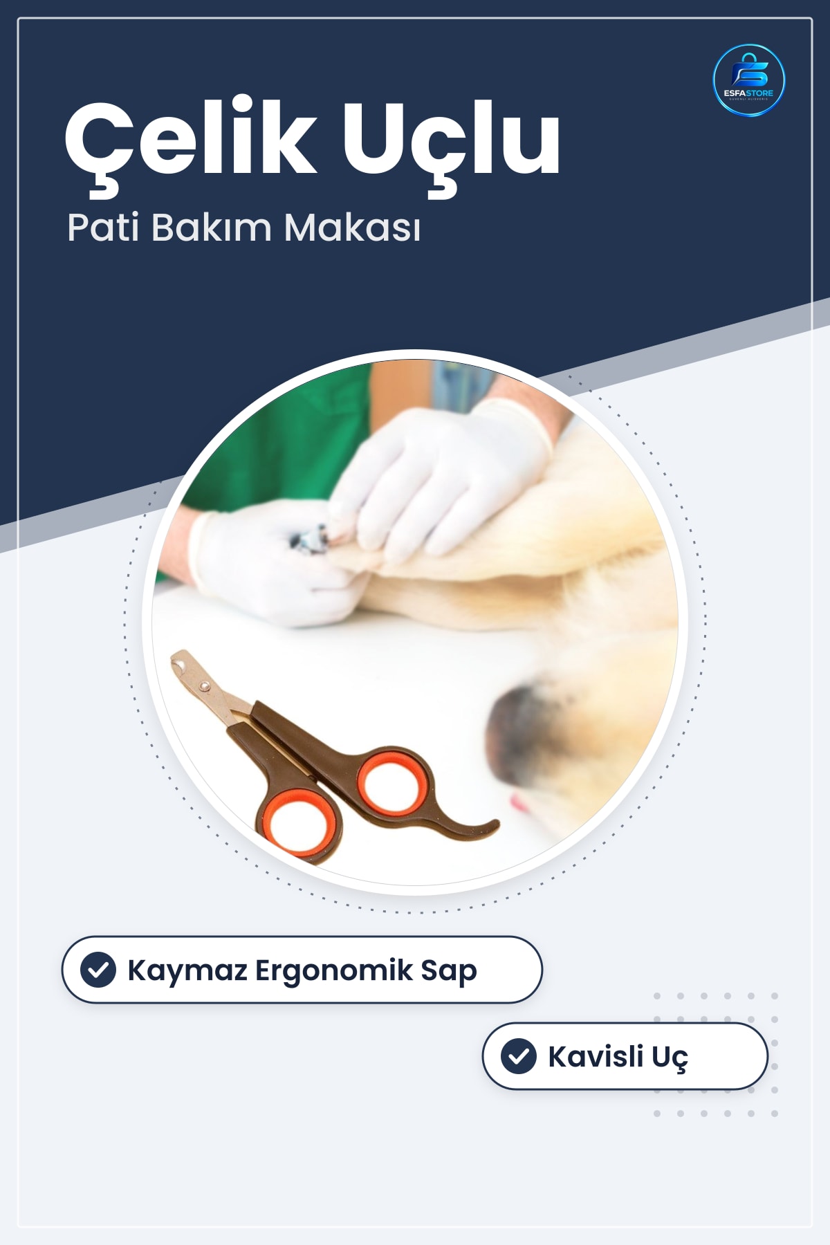 Kedi Köpek Tırnak Makası Çelik Uçlu Evcil Hayvan Pati Bakım Aleti Ergonomik Kaymaz Sap Pratik