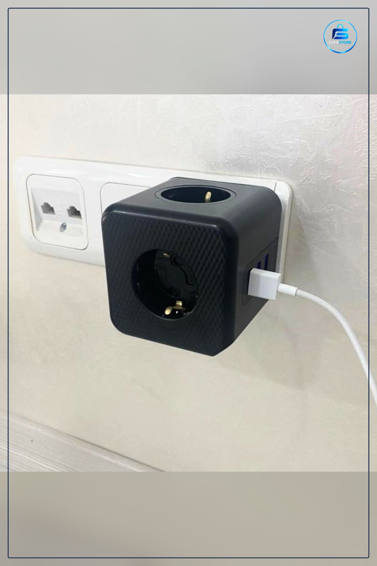 Küp Priz Isıya Dayanıklı Termal Akım Korumalı Çocuk Kilitli USB Girişli Pratik Çoklu Kullanışlı