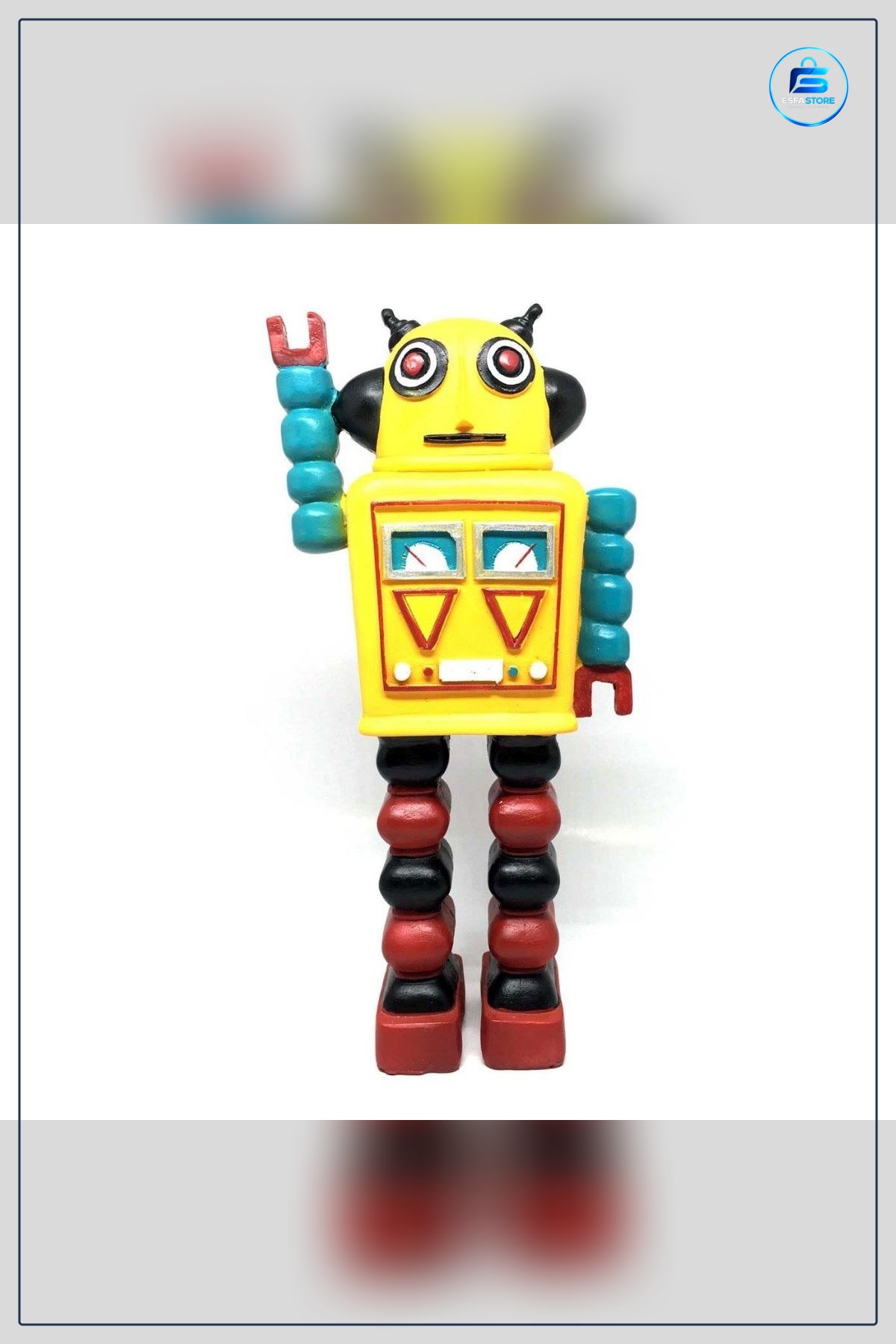 Uzaylı Robot Şeklinde Nostaljik Biblo Figür 9cm x 14cm 28cm Polyester Hediyelik Süs Eşyası