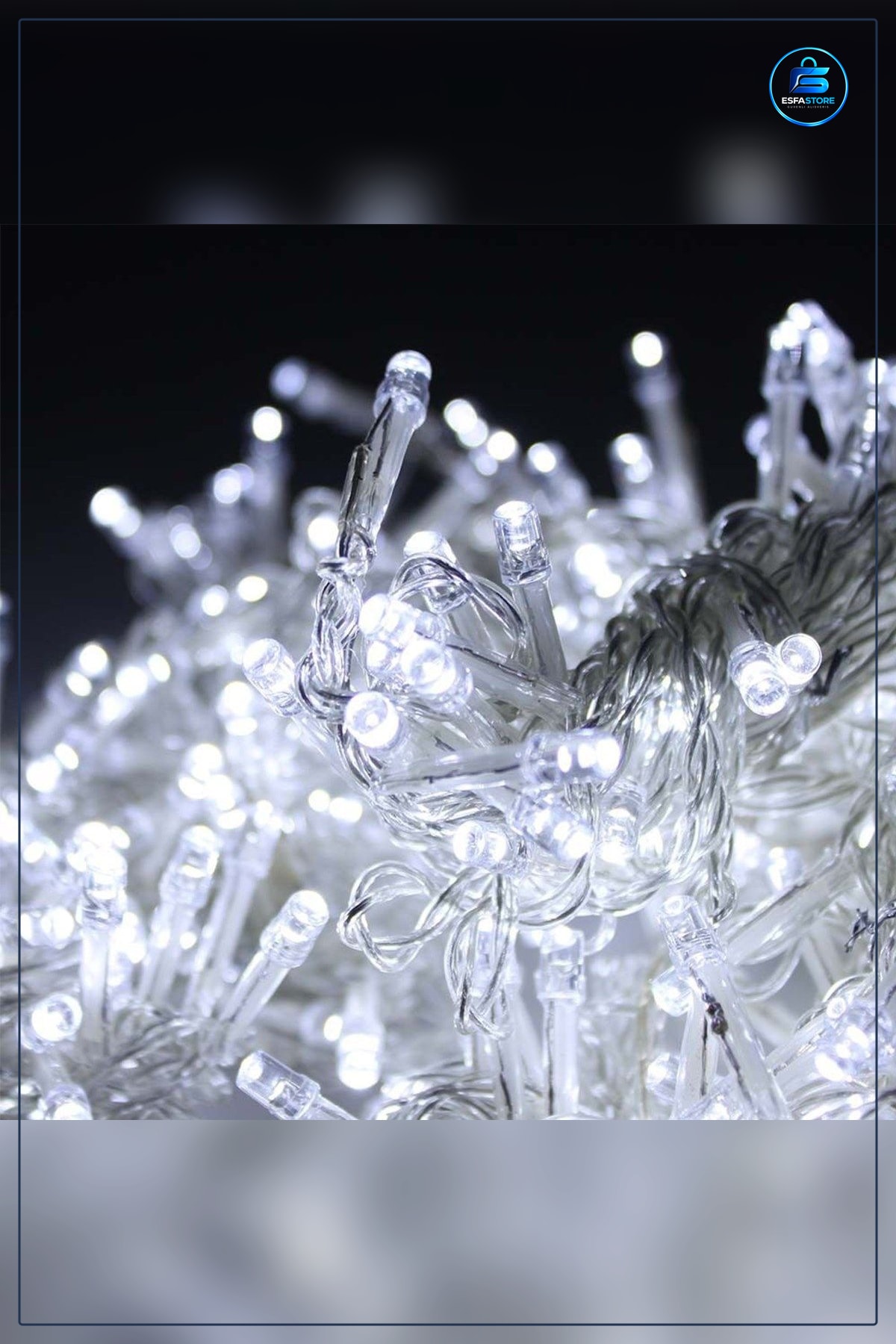 Dekor Lambası 100 LED 10 Metre 8 Fonksiyonlu Beyaz Aydınlatma Peri Işığı Dekoratif Dize Işık