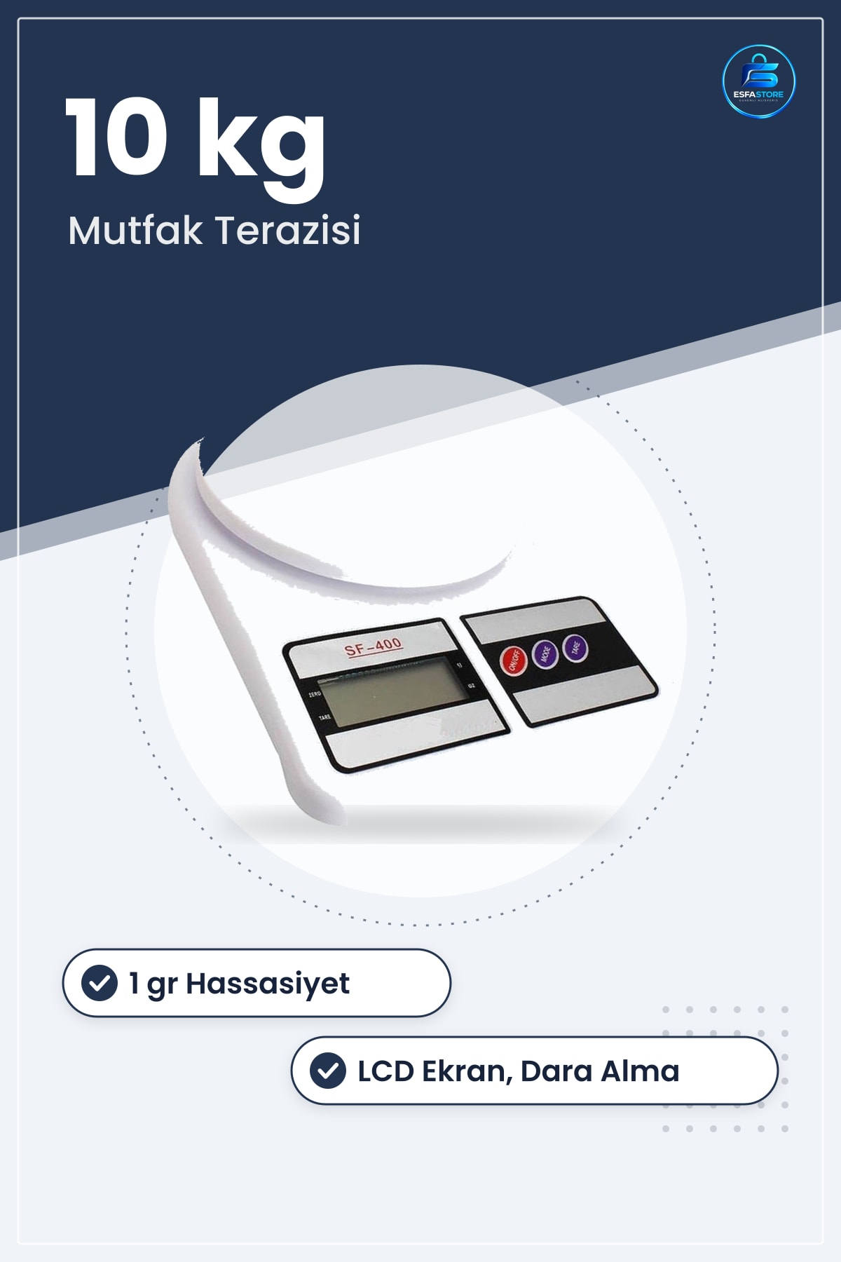 Dijital Mutfak Terazisi LCD Ekranlı 10 kg Kapasite 1 gr Hassasiyet Oz Birimli Hassas Baskül