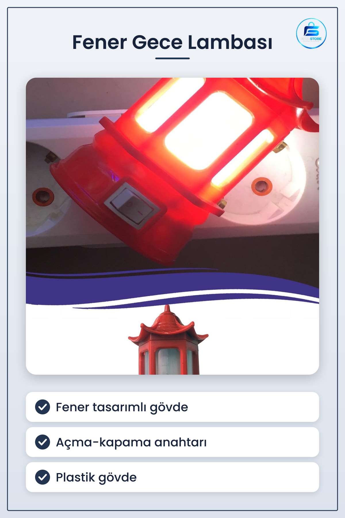Fener Şeklinde Gece Lambaı Priz Takılabilir LED Işıklı Dekoratif Ev Aydınlatma Pratik Kullanışlı