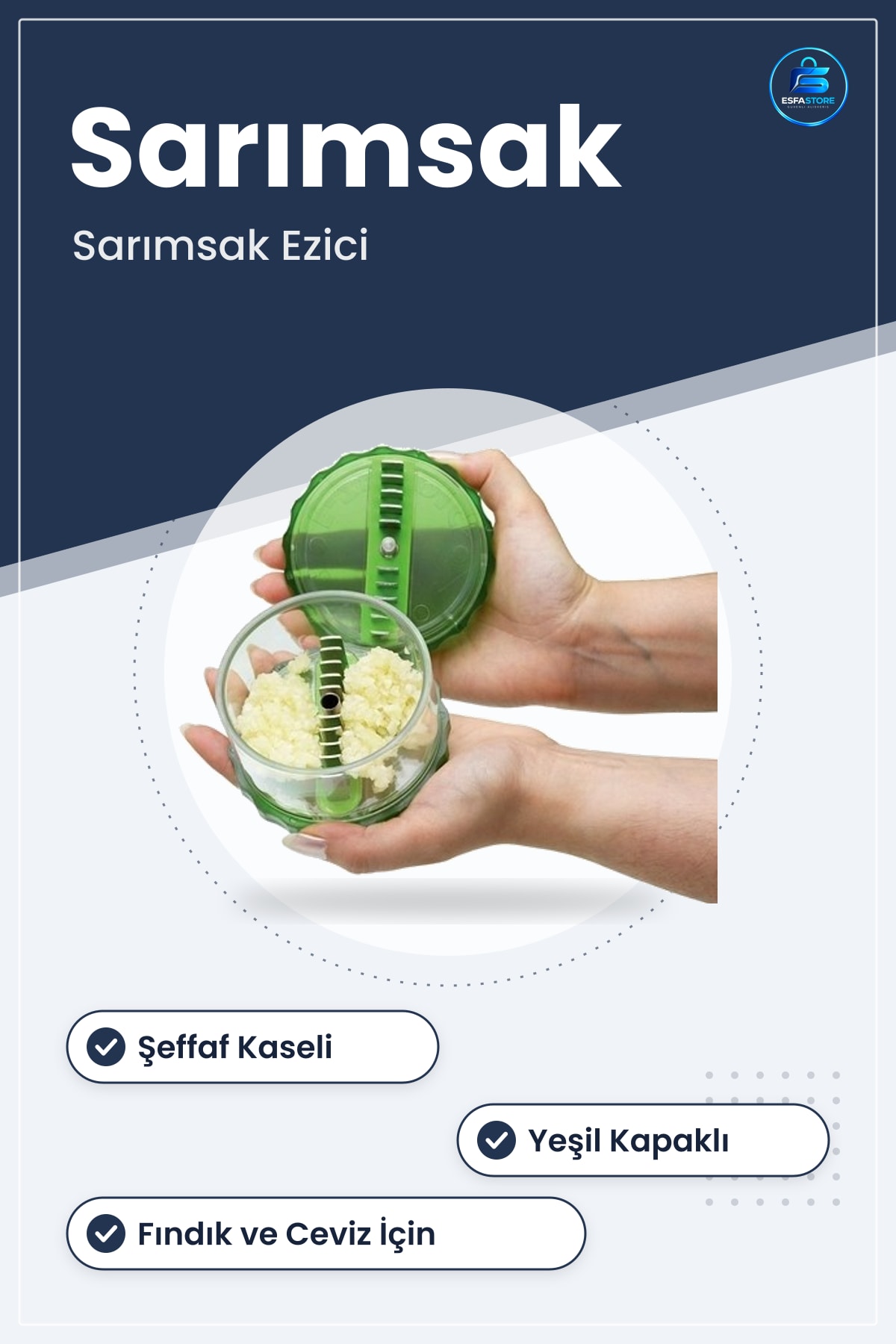 Sarımsak Doğrayıcı Ezici Mutfak Aleti Soğan Ceviz Fındık Sebze Öğütücü Pratik Kullanışlı