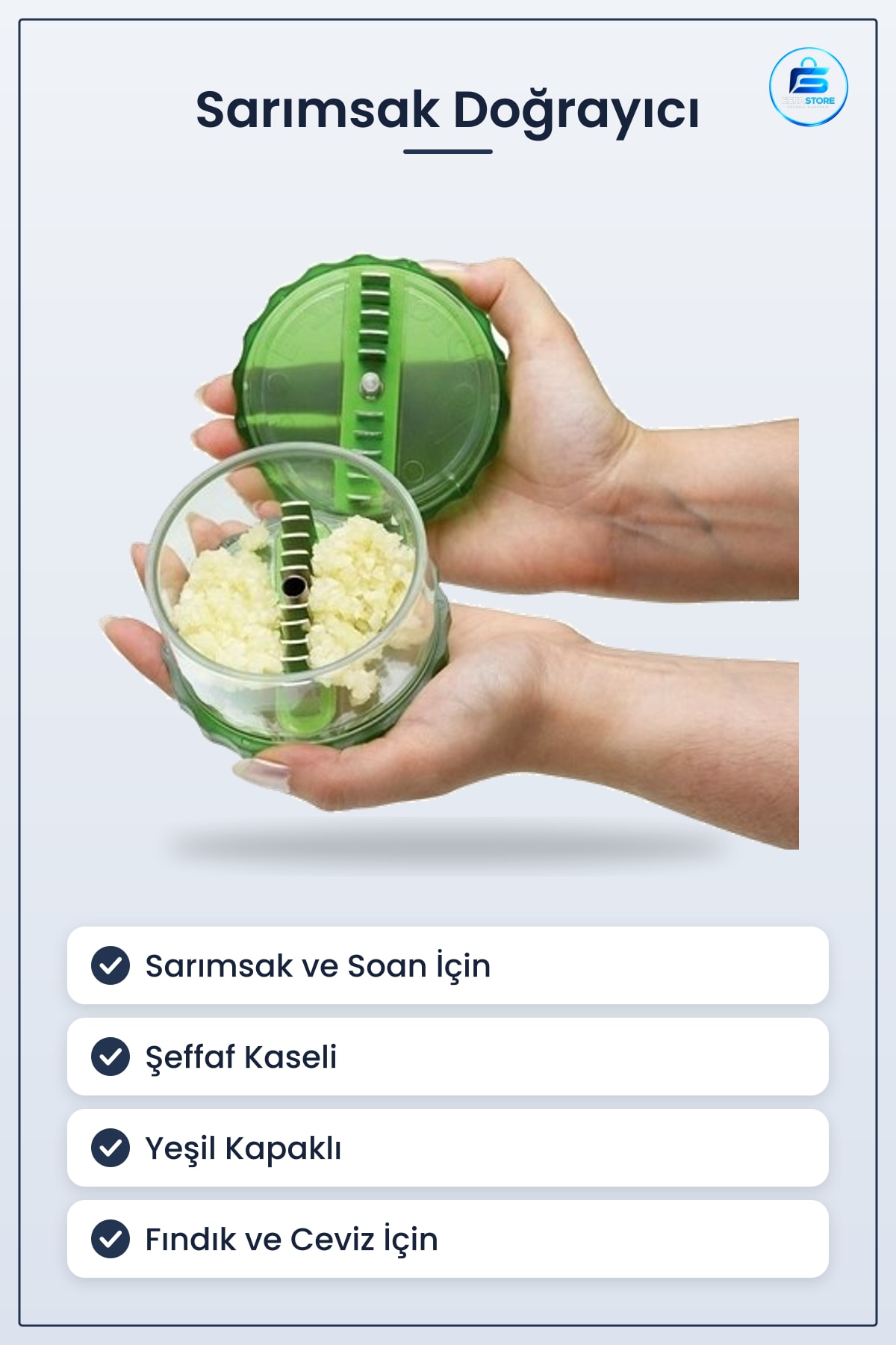 Sarımsak Doğrayıcı Ezici Mutfak Aleti Soğan Ceviz Fındık Sebze Öğütücü Pratik Kullanışlı
