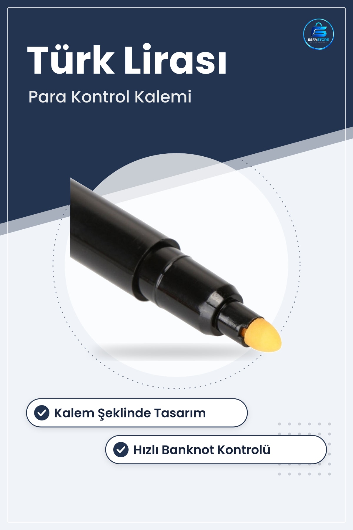 Taklit Para Tespit Kalemi Kontrol Cihazı Sahte Banknot Anlama Plastik Türk Lirası