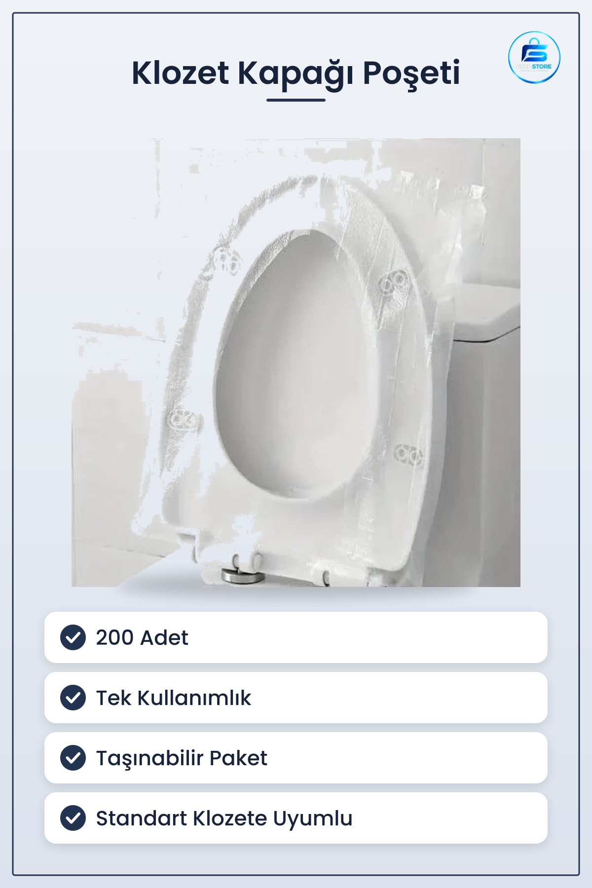 Tek Kullanımlık Klozet Kapağı Poşeti 200 Adet Hijyenik Seyahat Seti Koruyucu Taşınabilir Tuvalet