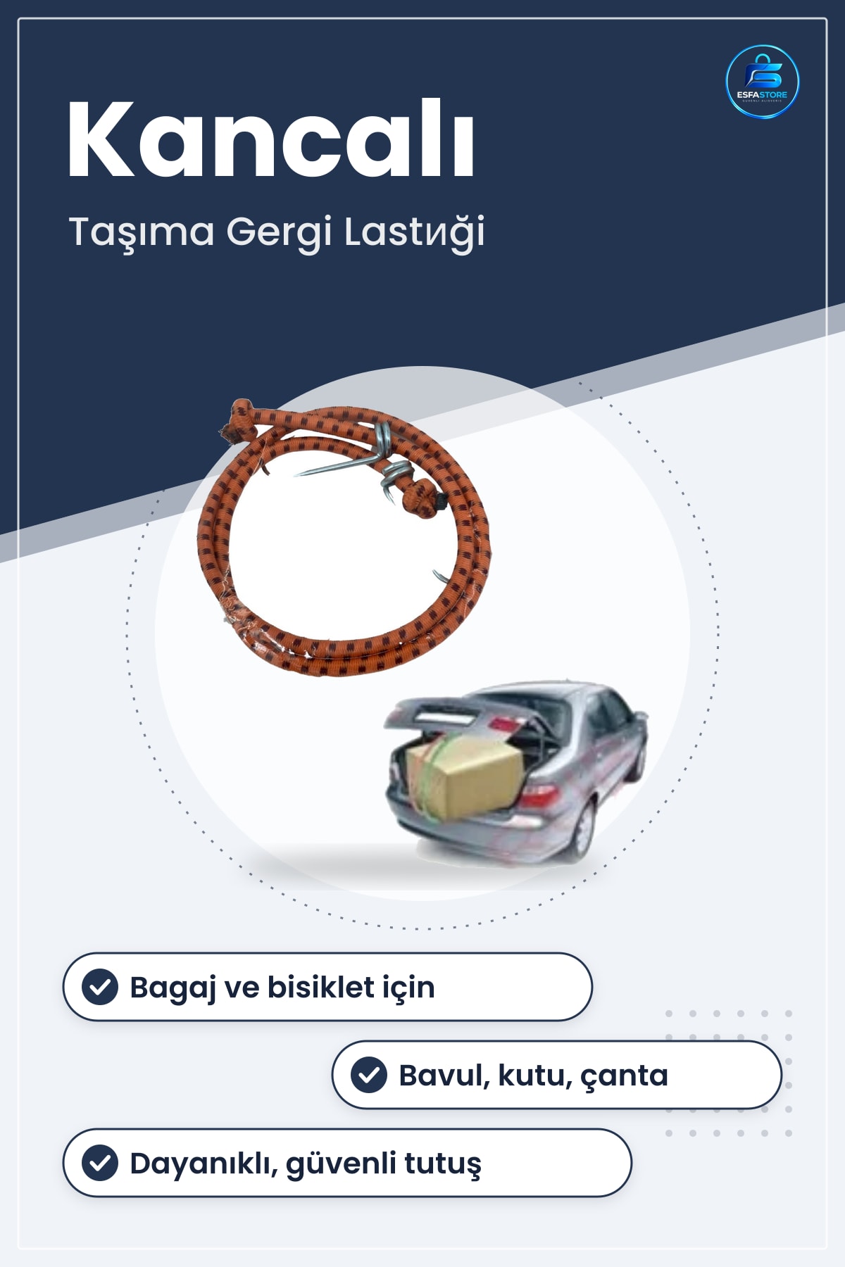 Bagaj Gergi Lastiği Kancalı Esnek Sabitleme Bisiklet Motosiklet Araç Taşıma Dayanıklı Pratik