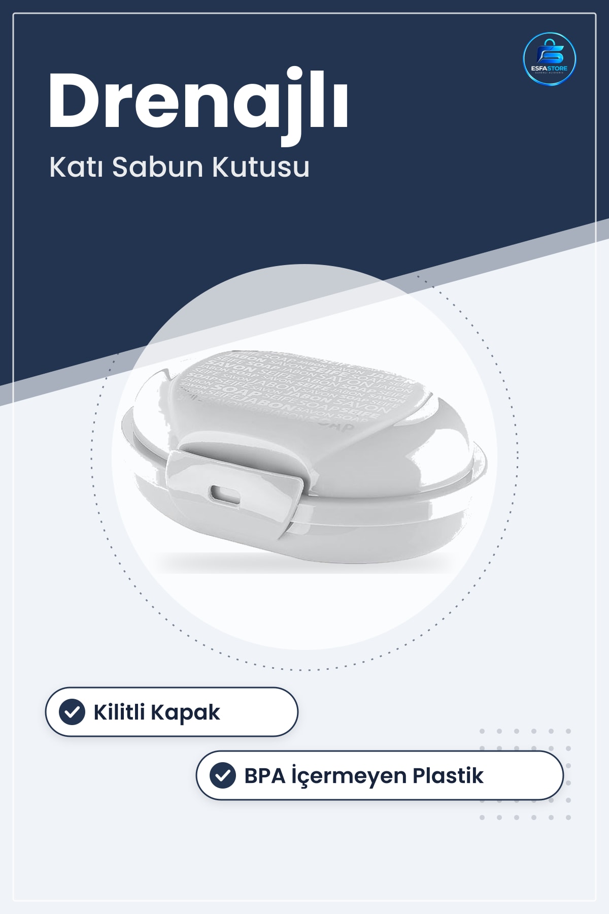 Seyahat Tipi Katı Sabun Kutusu Kilitli Kapaklı Taşınabilir Drenajlı Hijyenik Sızdırmaz Pratik