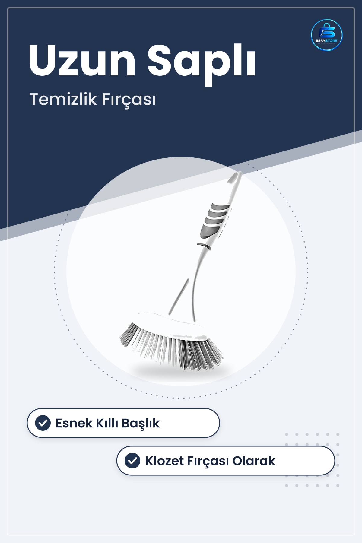 Lavabo Küvet Fırçası Uzun Saplı Esnek Kıllı Klozet Dayanıklı Pratik Ev Temizlik Aracı Kullanışlı