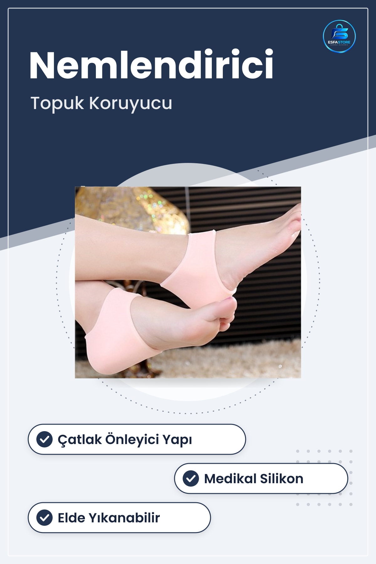 Silikon Topuk Koruyucu Gömlek Çatlak Önleyici Nemlendirici Yumuşak Ayak Bakımı Hediyelik