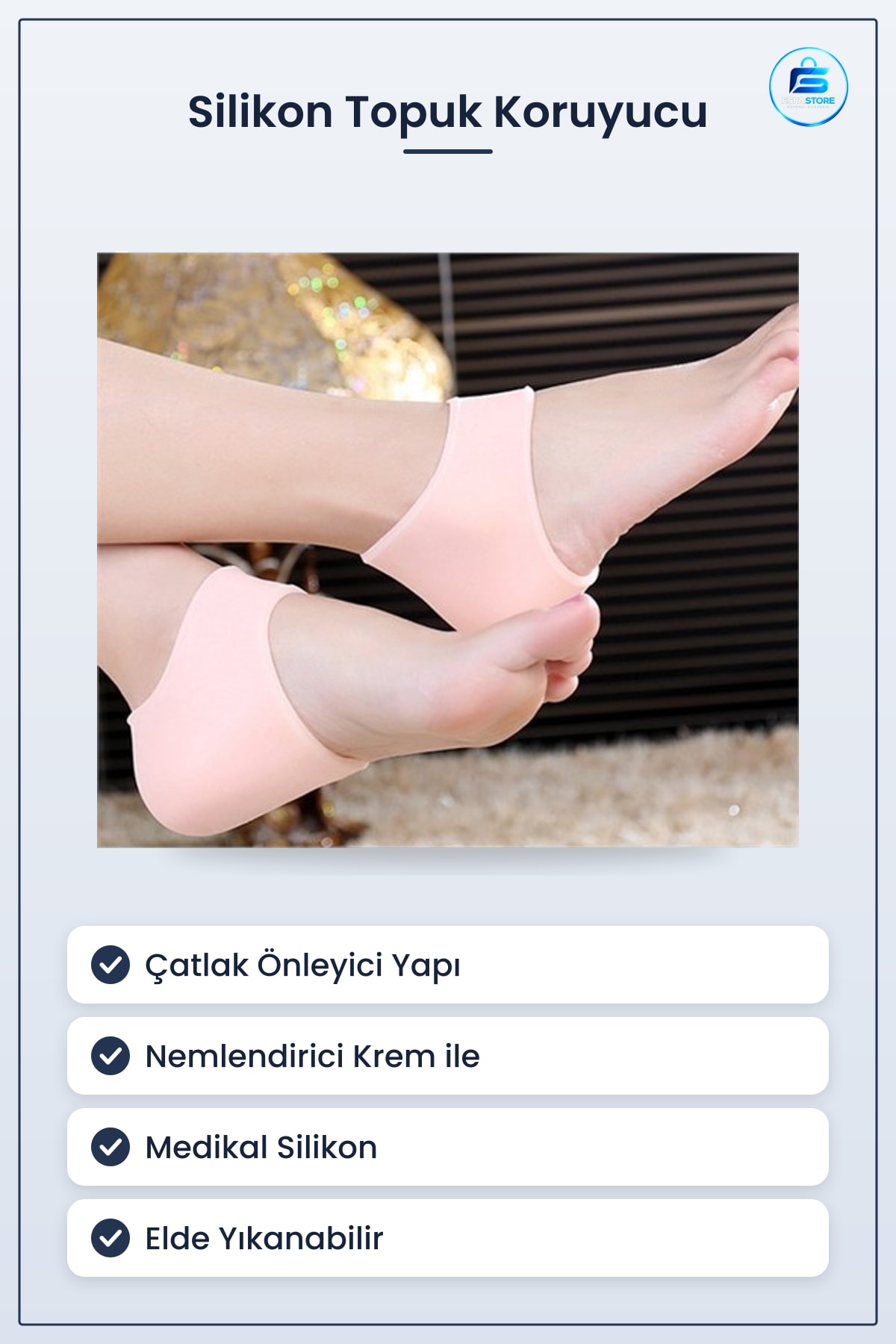 Silikon Topuk Koruyucu Gömlek Çatlak Önleyici Nemlendirici Yumuşak Ayak Bakımı Hediyelik