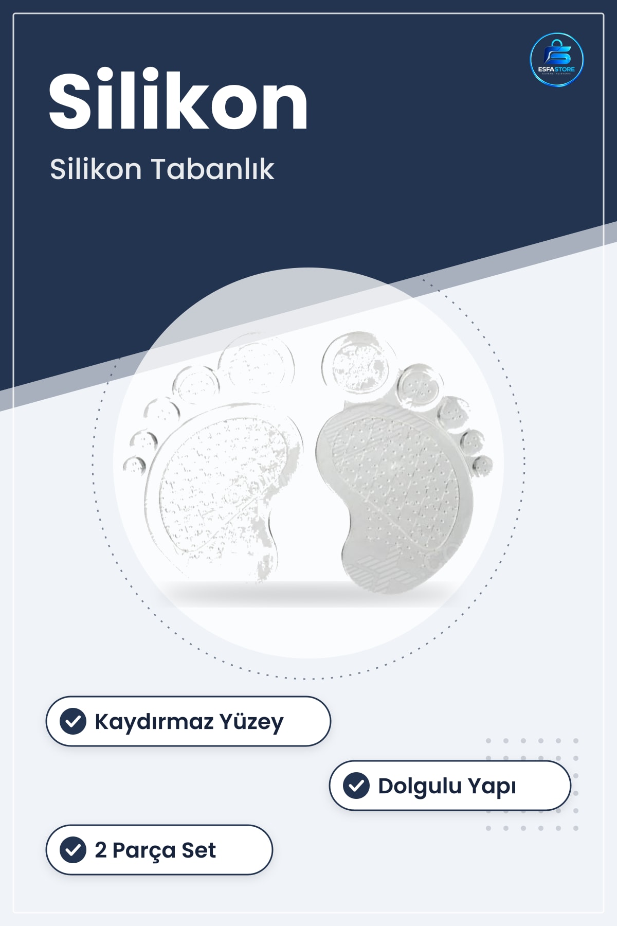 Ayakkabı İçi Silikon Tabanlık Kaydırmaz Dolgulu Ortopedik Topuk Pedi Nasır Önleyici Rahat