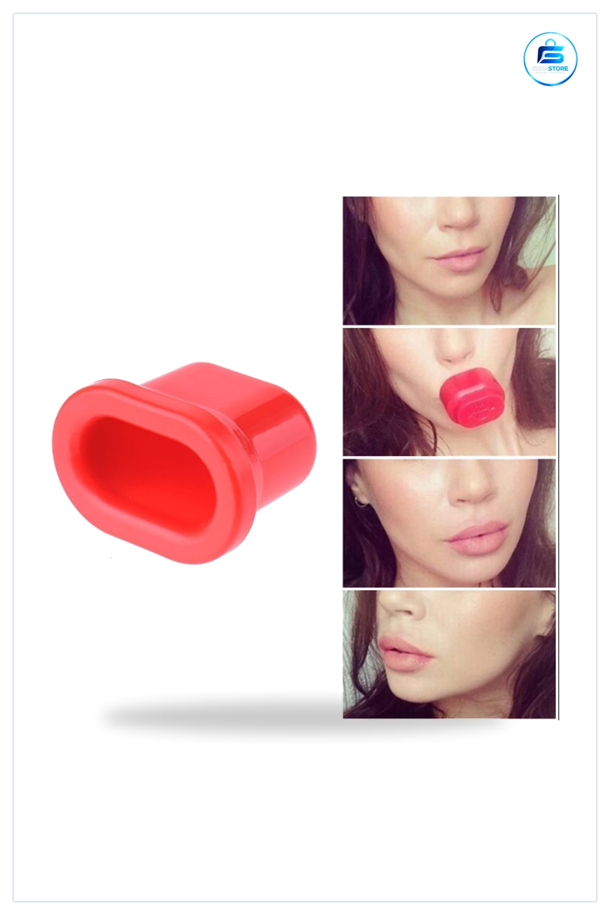 Dudak Dolgunlaştırıcı Aparat Large Fullips Doğal Pratik Yuvarlak Kırmızı Plastik 7x11,5x5,5 cm