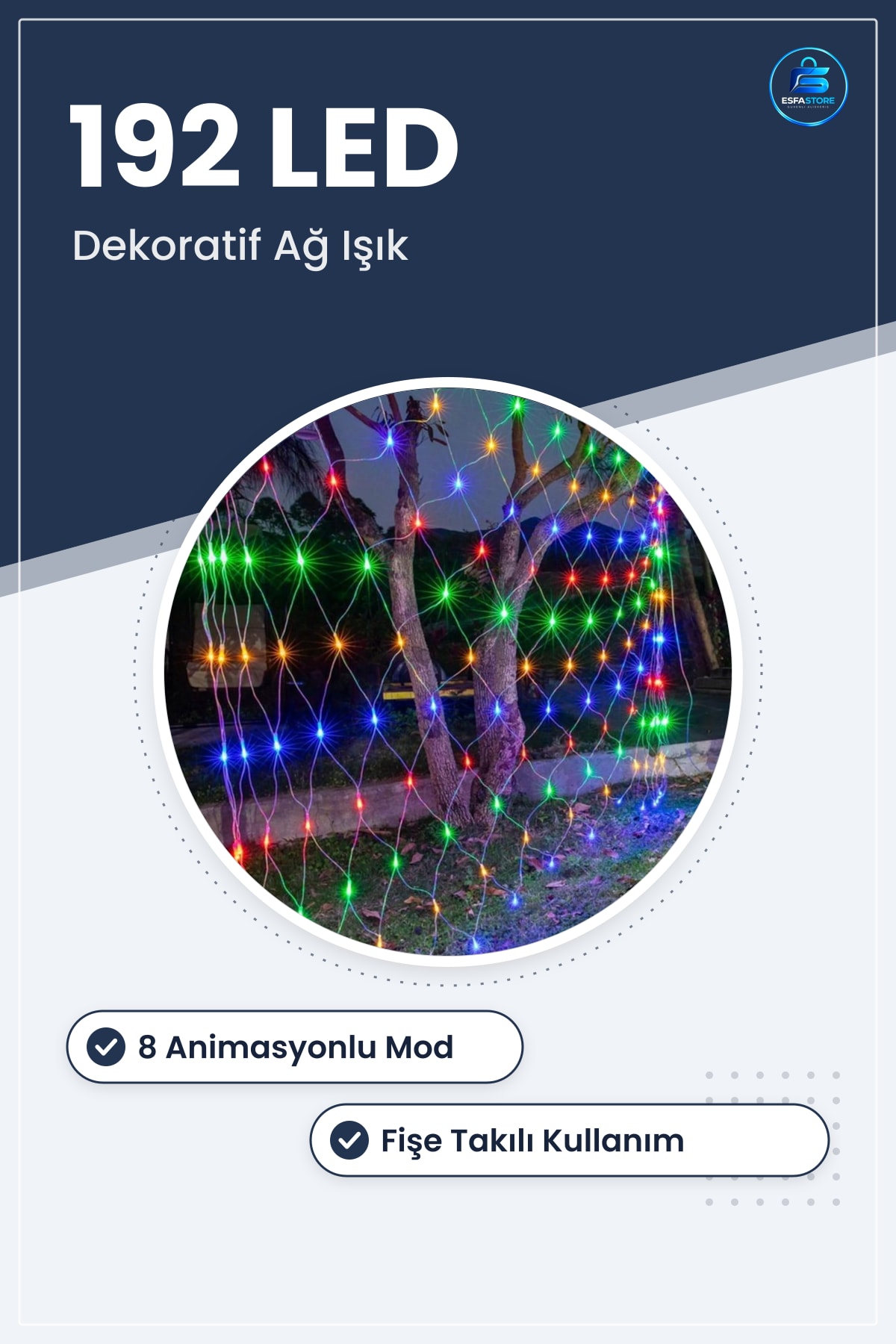 Dekoratif File Ağ Perde Led Animasyonlu Fişli Bahçe Duvar Dekorasyon Işıklandırma Aydınlatma