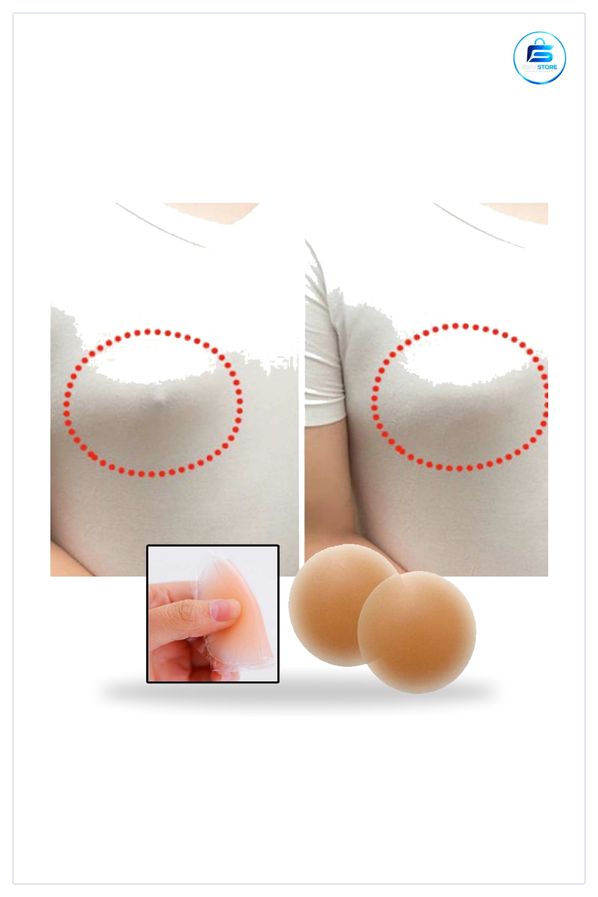 Silikon Göğüs Ucu Kapatıcı Nipple Pad 7 cm 2 Adet Yıkanabilir Tekrar Kullanılabilir Gizleyici Bant