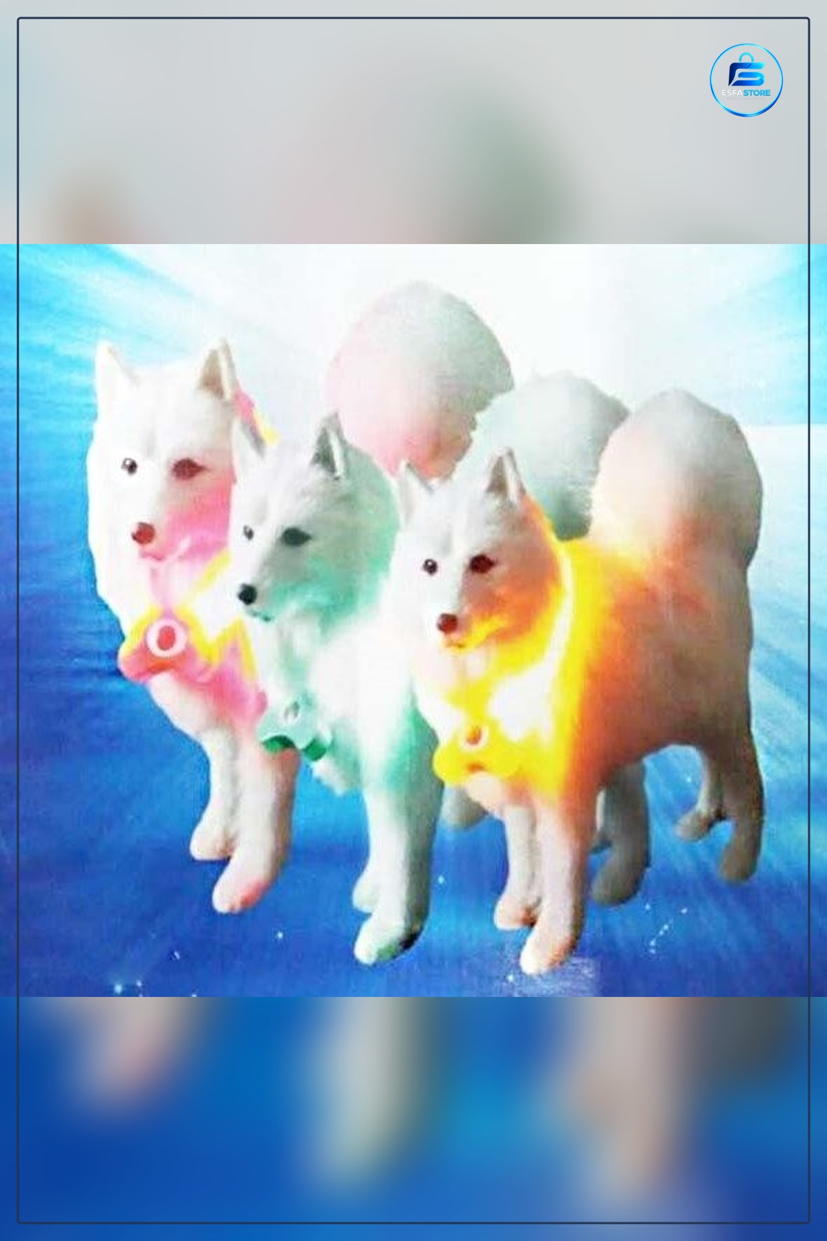 LED Işıklı Kedi Köpek Kolyesi Mavi Neon Gece Emniyet Gezdirme 18,5 cm Evcil Hayvan Boyun Tasması