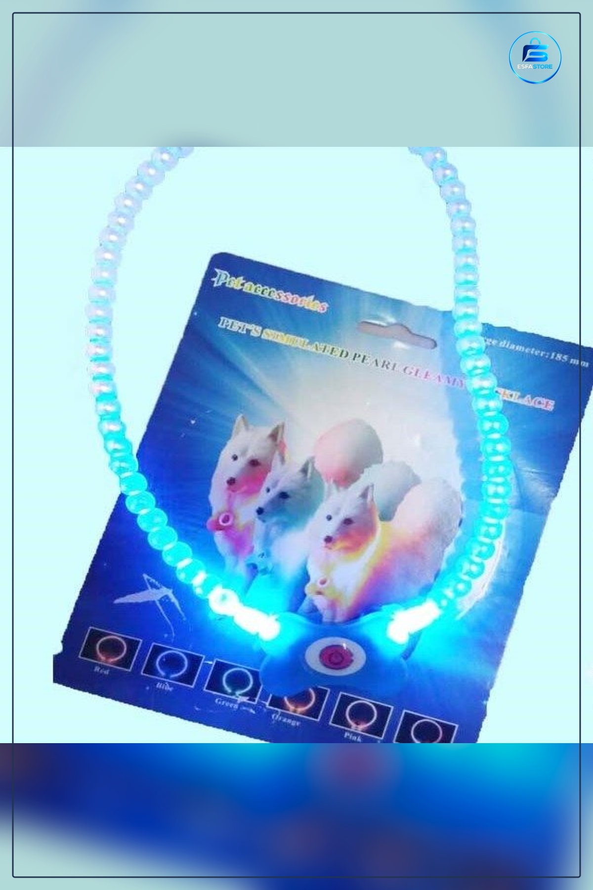 LED Işıklı Kedi Köpek Kolyesi Mavi Neon Gece Emniyet Gezdirme 18,5 cm Evcil Hayvan Boyun Tasması