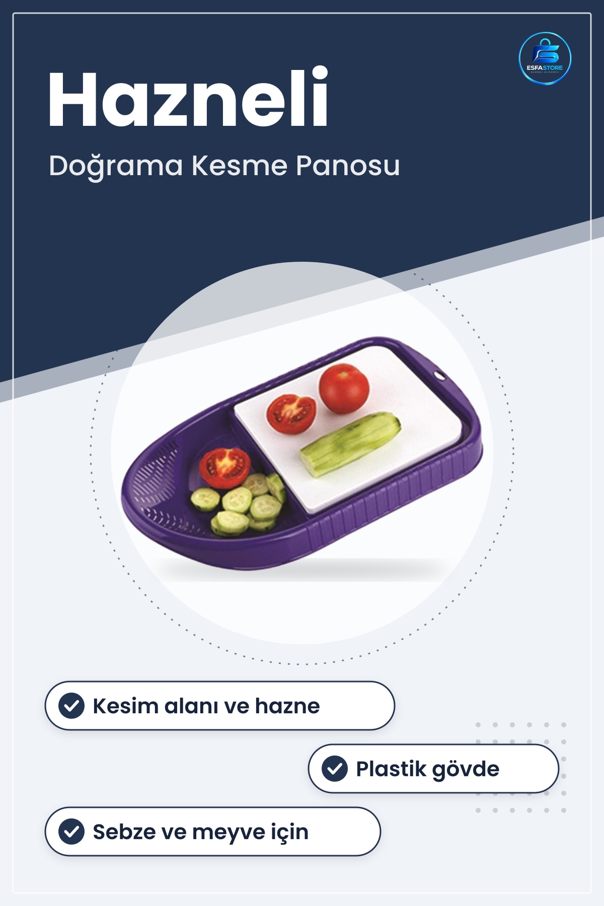 Hazneli Doğrama Kesme Tahtası Kesim Panosu Çok Amaçlı Plastik Mutfak Sebze Meyve Kullanışlı