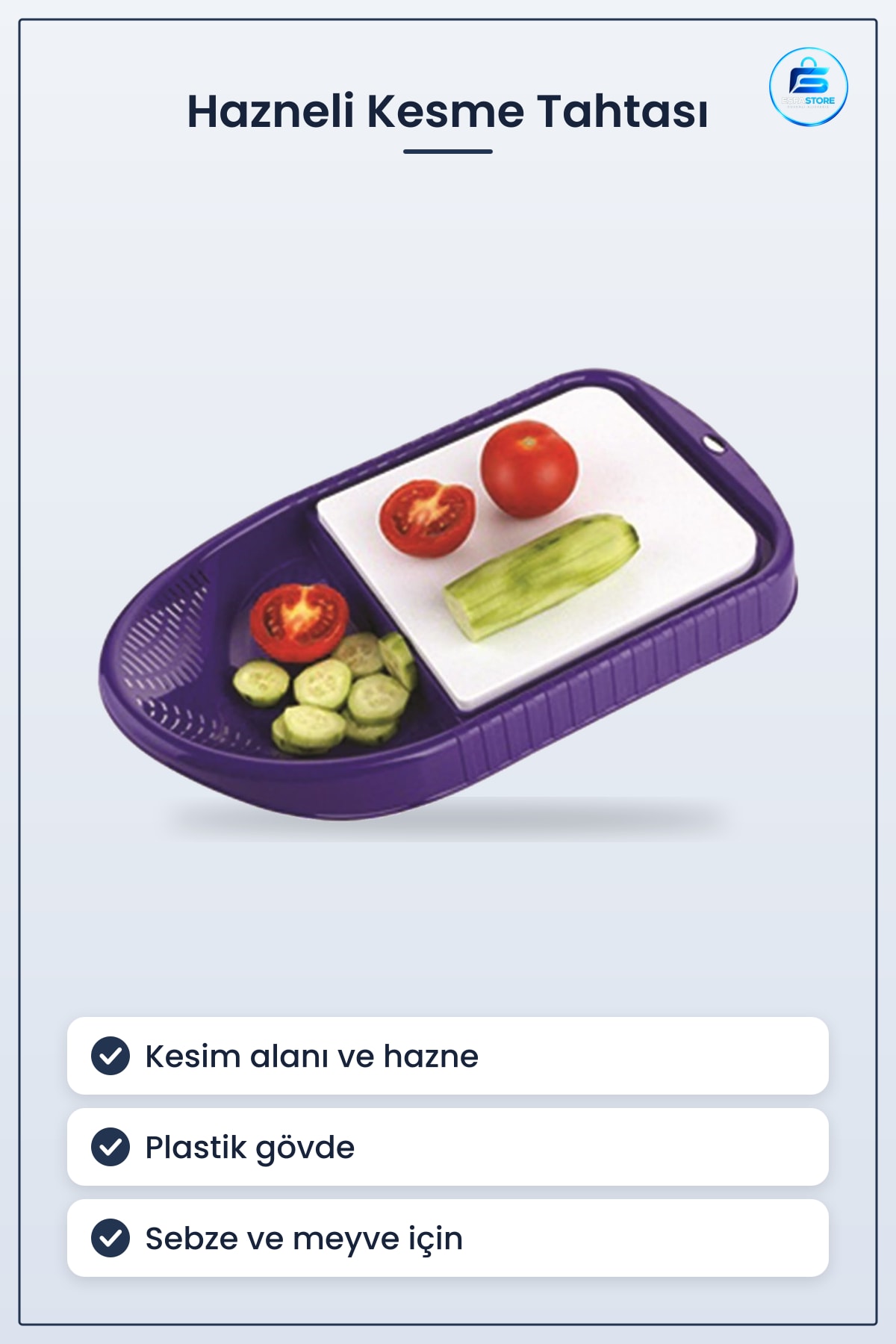 Hazneli Doğrama Kesme Tahtası Kesim Panosu Çok Amaçlı Plastik Mutfak Sebze Meyve Kullanışlı
