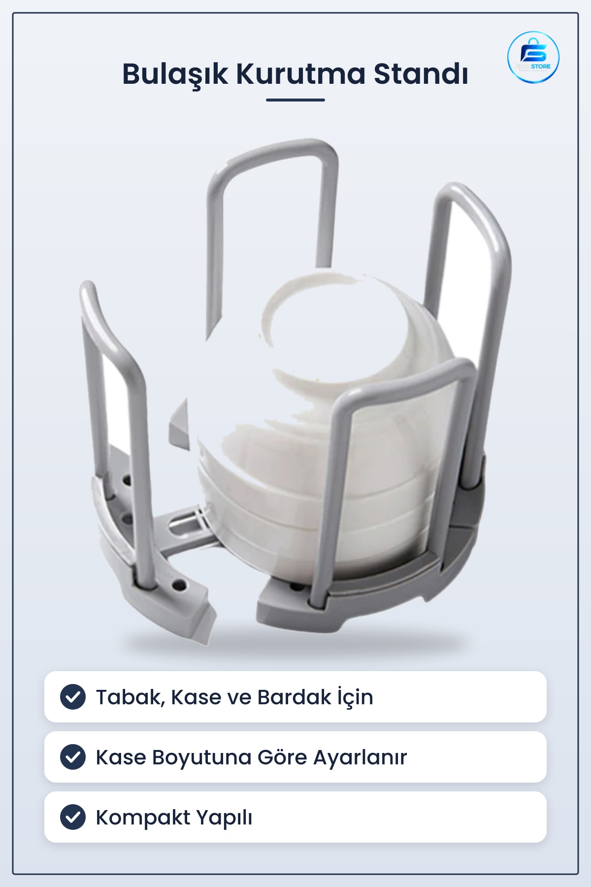 Mutfak Tabak Kase Bardak Standı Bulaşık Kurutma Tutucu Düzenleyici Organizatör Plastik Kullanışlı