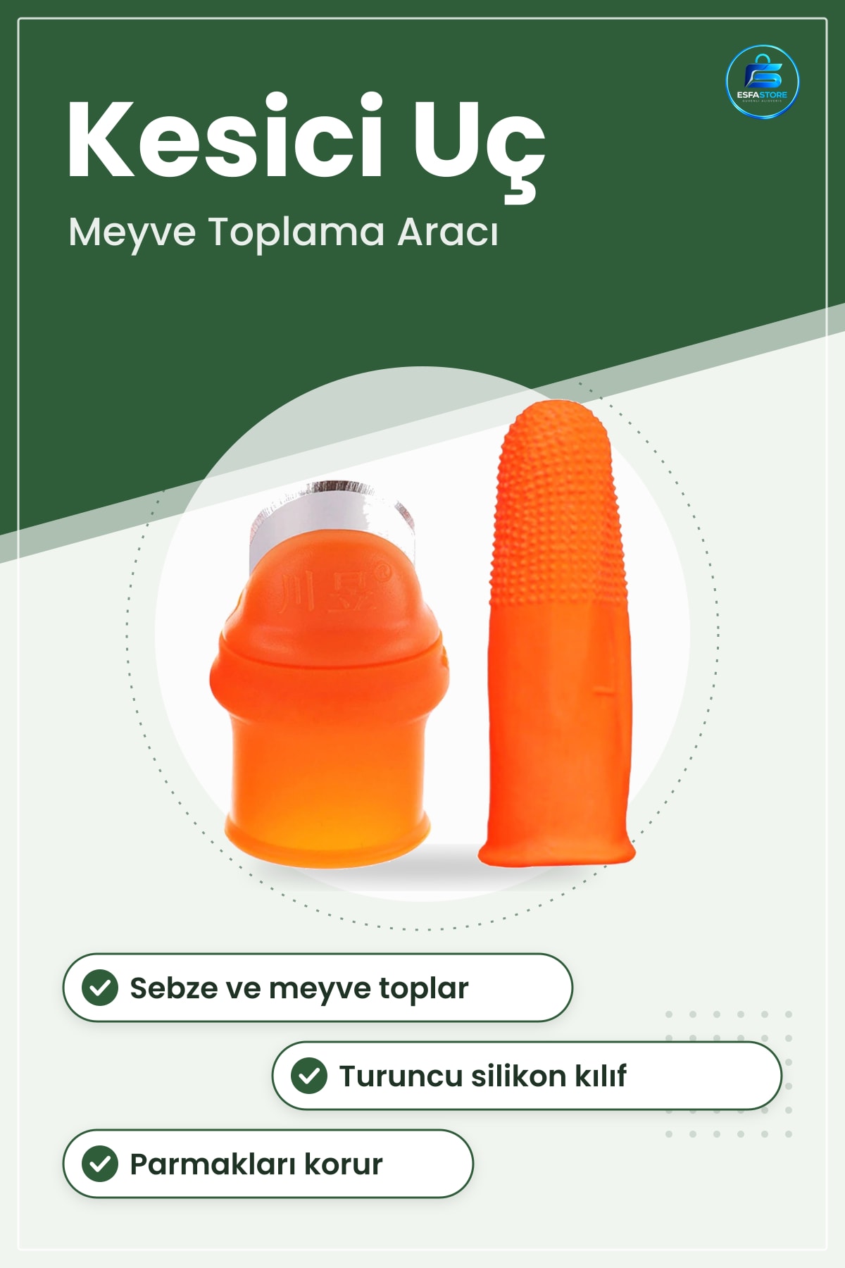 Silikon Parmak Koruyucu Meyve Toplama Aracı Bahçe Kesme Bıçak Eldiven Paslanmaz Çelik Dayanıklı