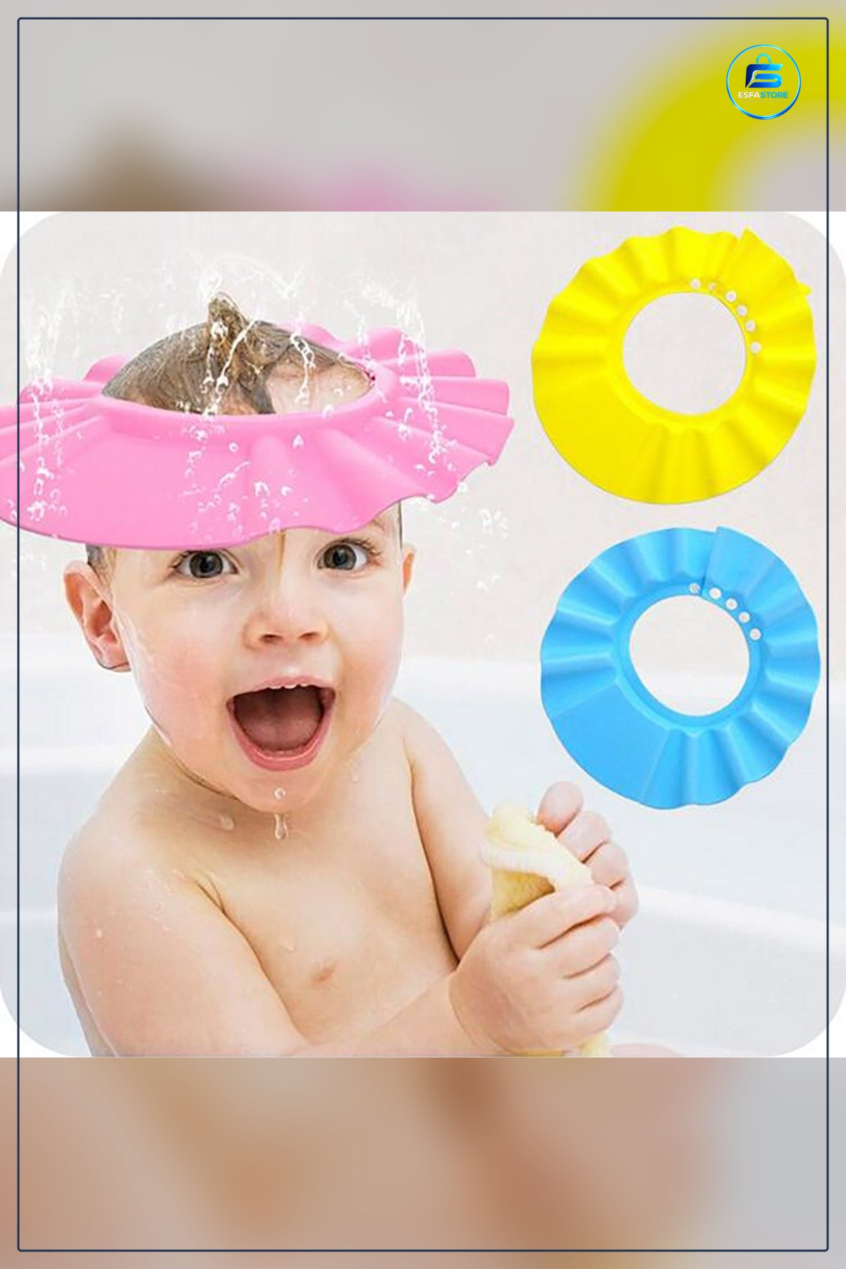 Bebek Banyo Şapkası Ayarlanabilir Küvet Başlığı Çocuk Duş Koruyucu Pembe Yıkama Siperliği